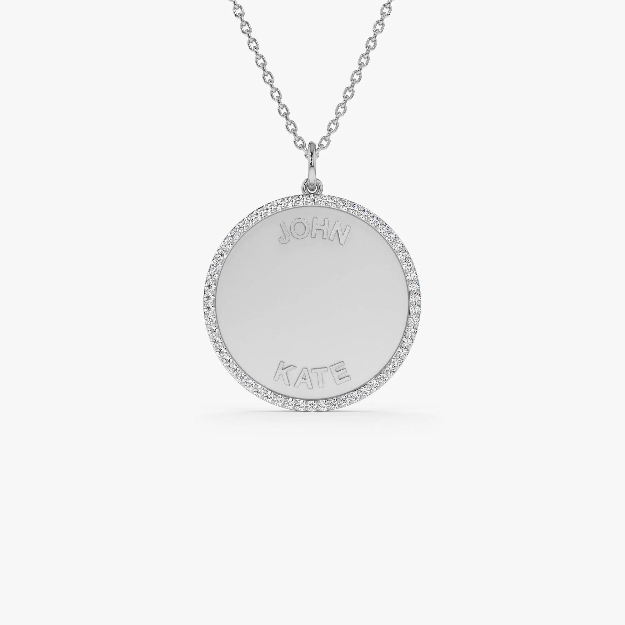 14k Personalized Diamond Medallion Necklace - Image 7