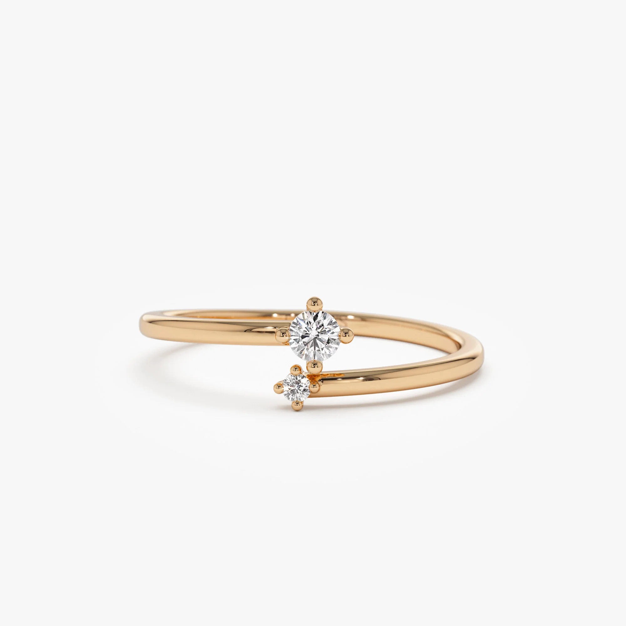 14k Petite Diamond Duo Ring - Image 4