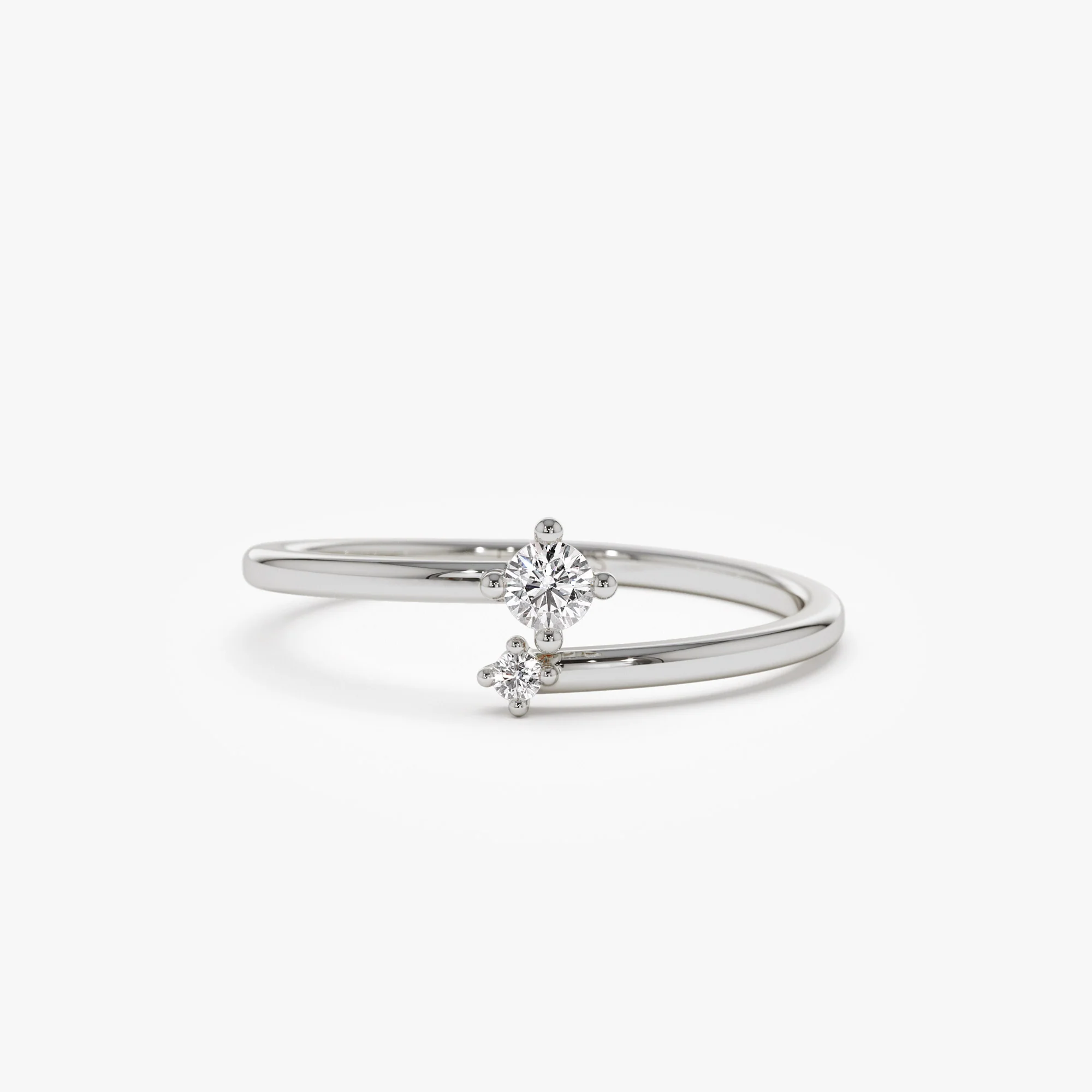 14k Petite Diamond Duo Ring - Image 5