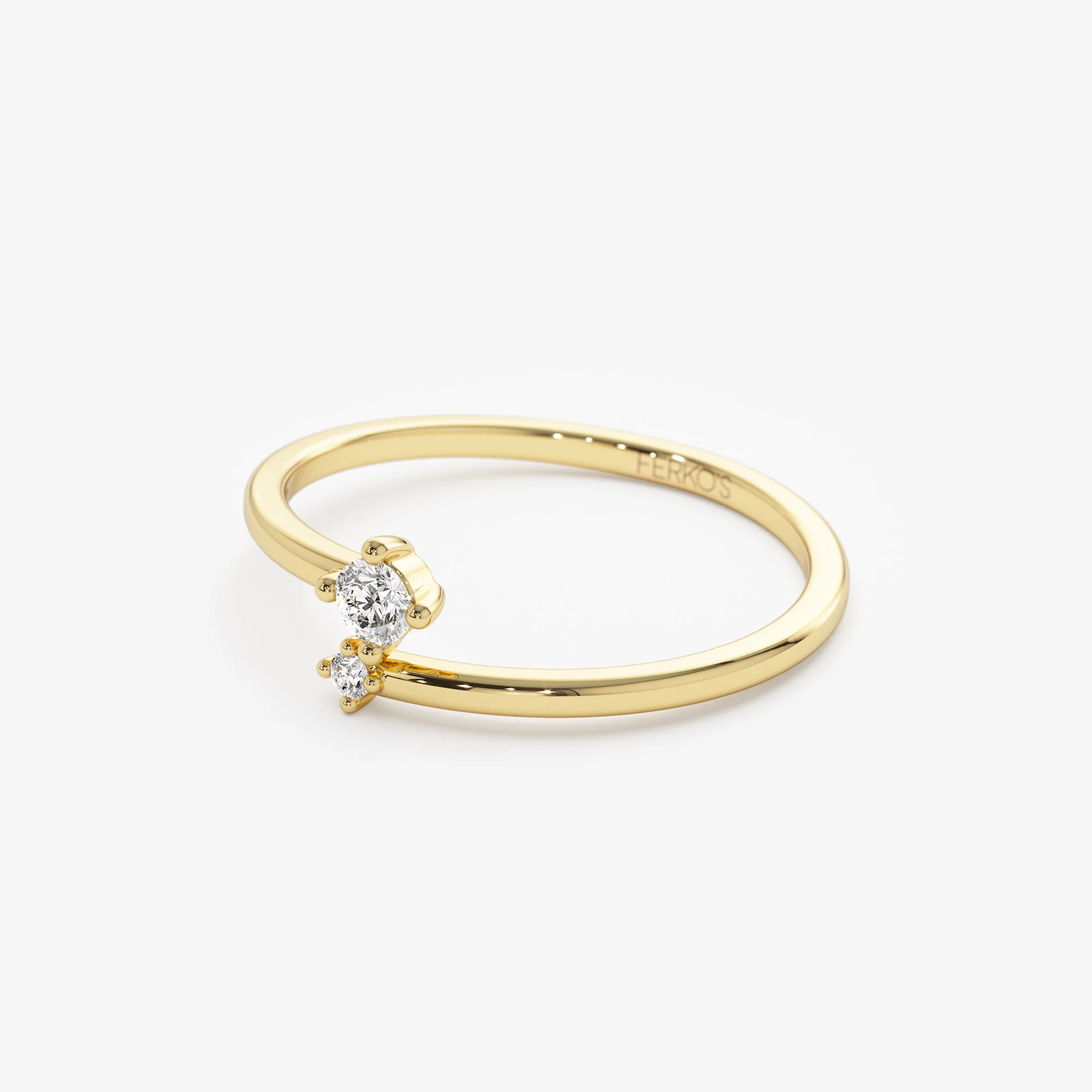 14k Petite Diamond Duo Ring - Image 6