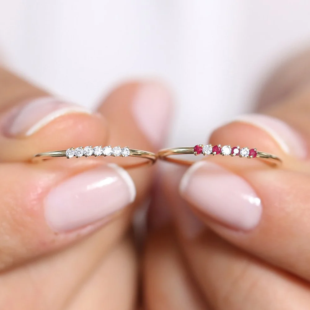 14k Petite Ruby and Diamond Ring - Image 2