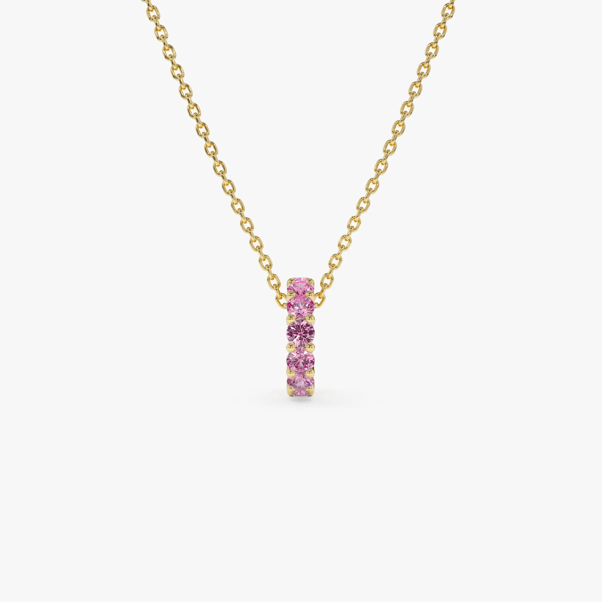 14k Pink Sapphire Rondelle Charm - Image 7