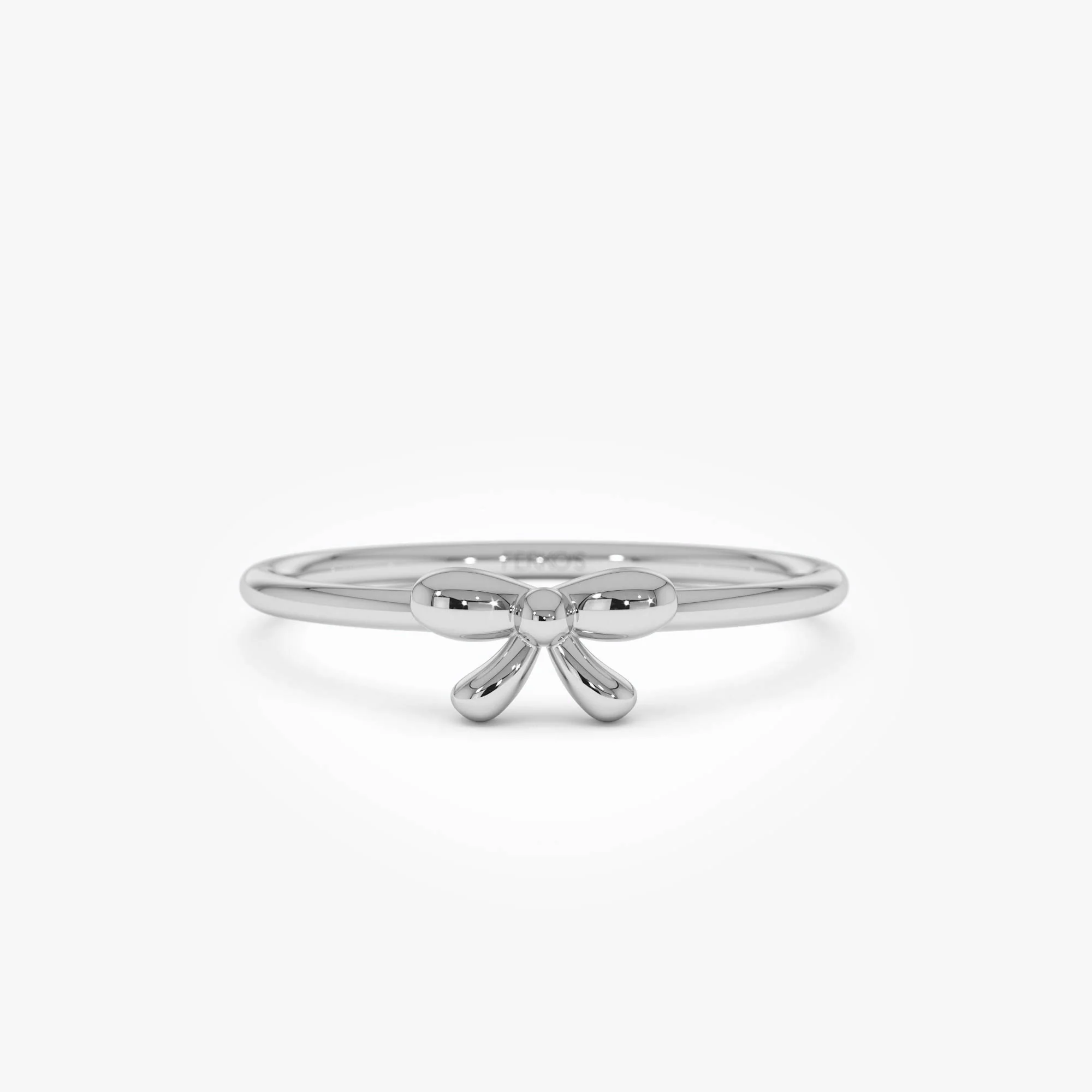14k Plain Gold Balloon Bow Ring - Image 9