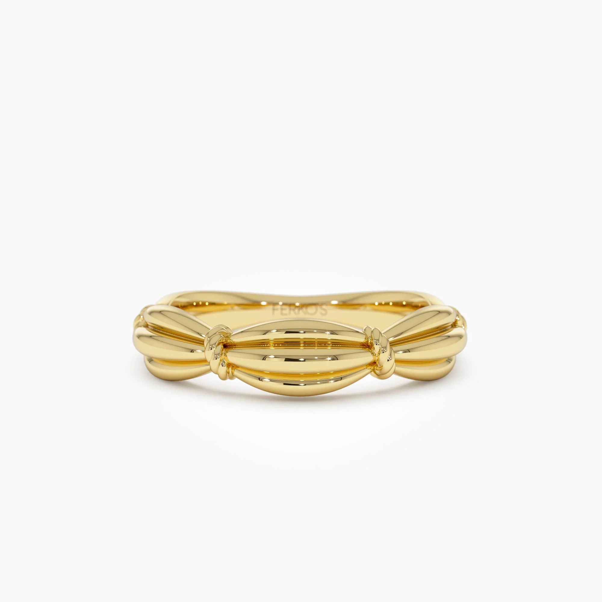 14k Gold Textured Knot Ring
