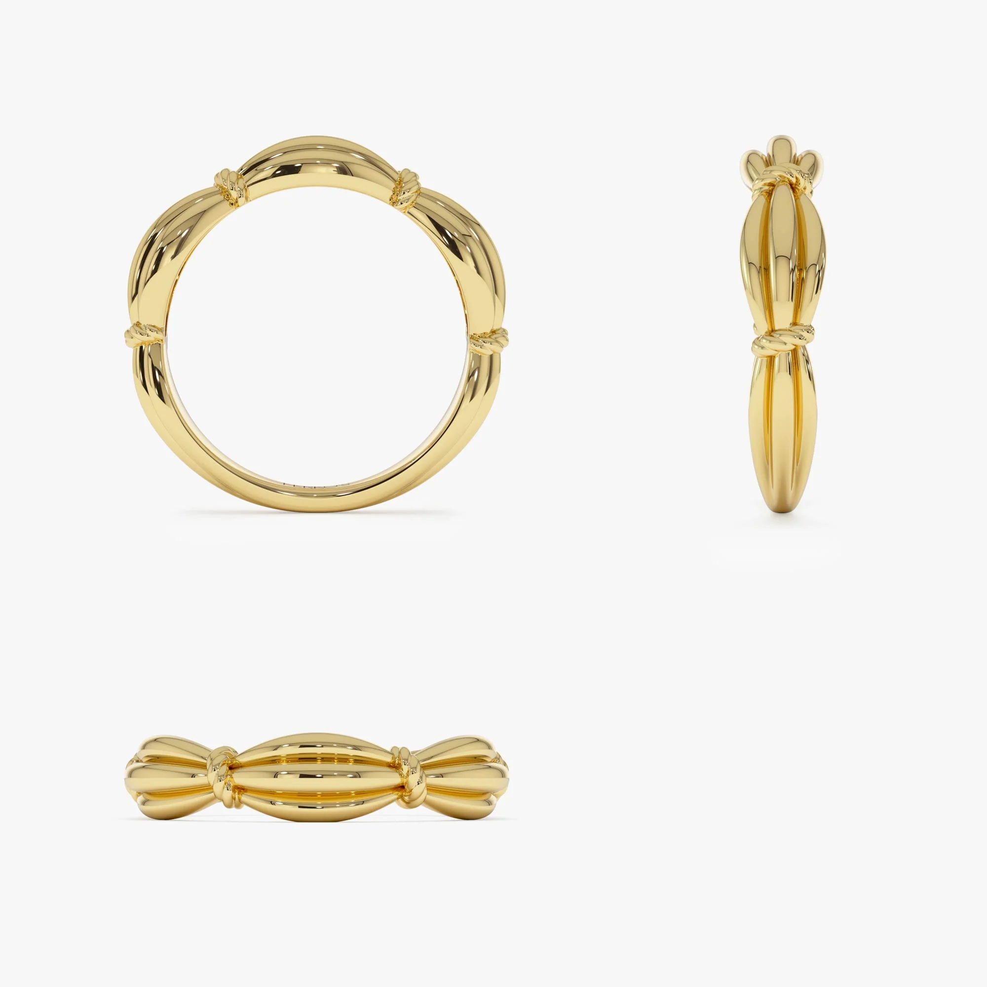 14k Gold Textured Knot Ring - Image 10