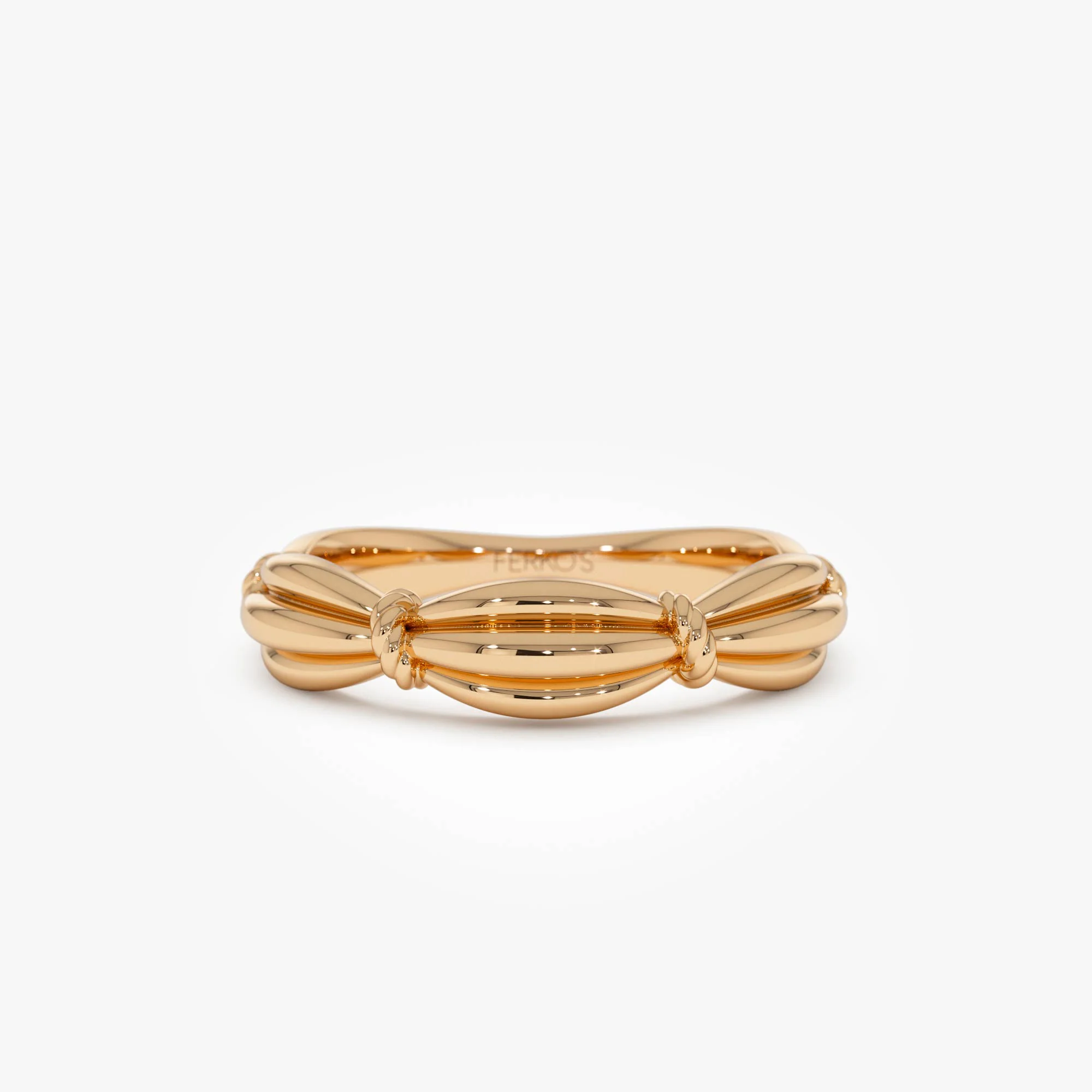 14k Gold Textured Knot Ring - Image 7