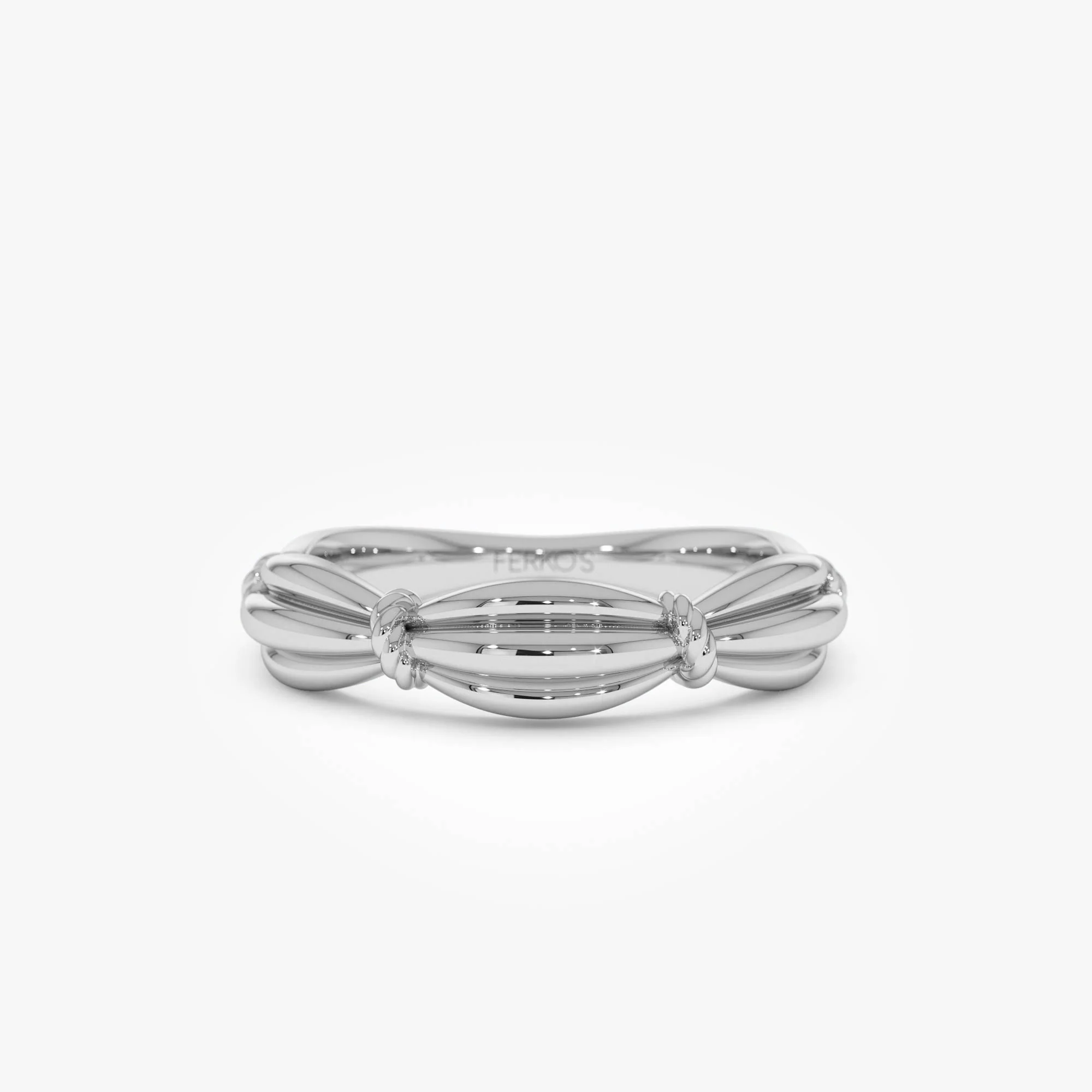14k Gold Textured Knot Ring - Image 8