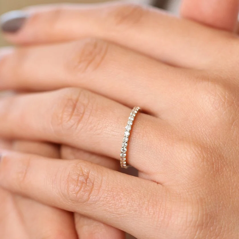 14k Prong Setting Diamond Eternity Ring - Image 3