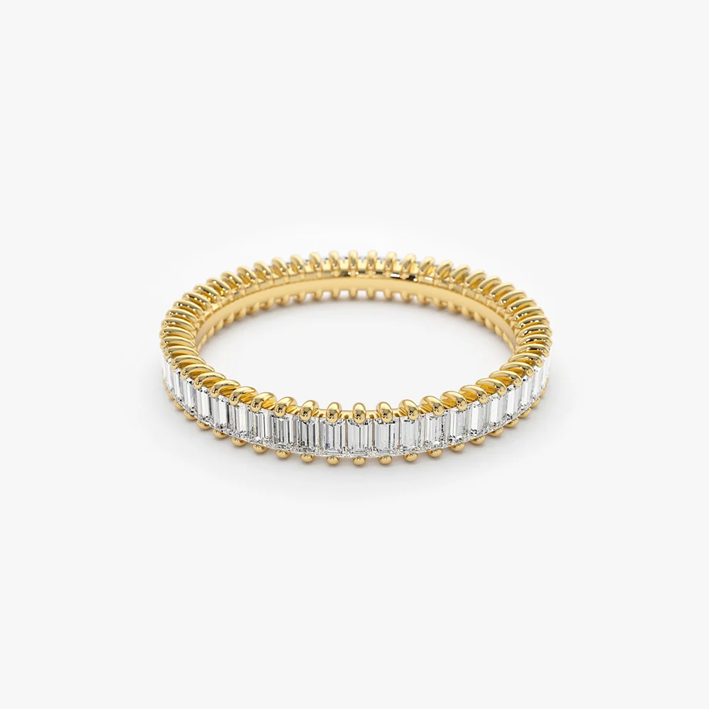 14K Prong Setting Full Eternity Baguette Diamond Ring - Image 9