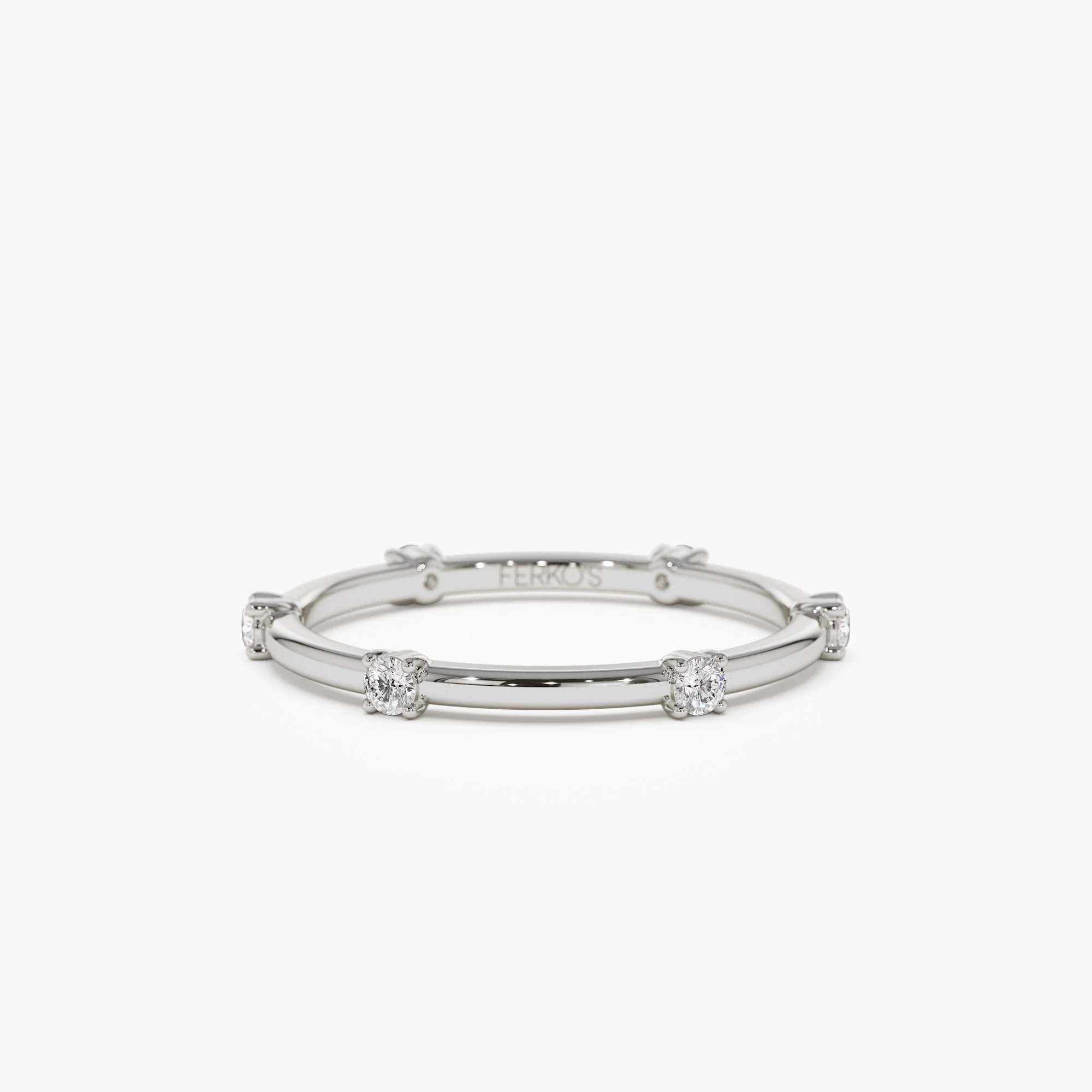 14k Prong Setting Full Eternity Dainty Stacking Ring - Image 5