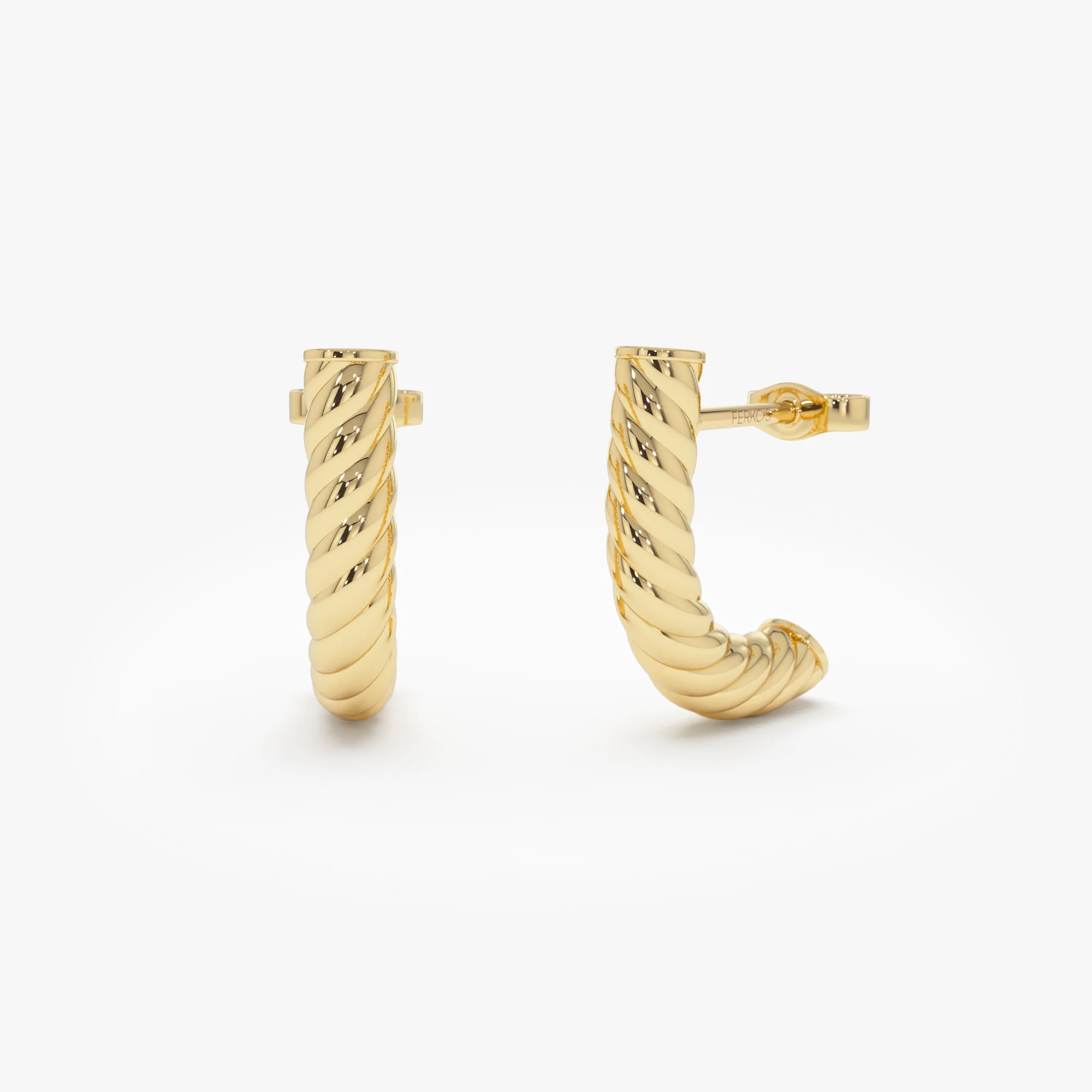 14K Rope Hoop Earrings
