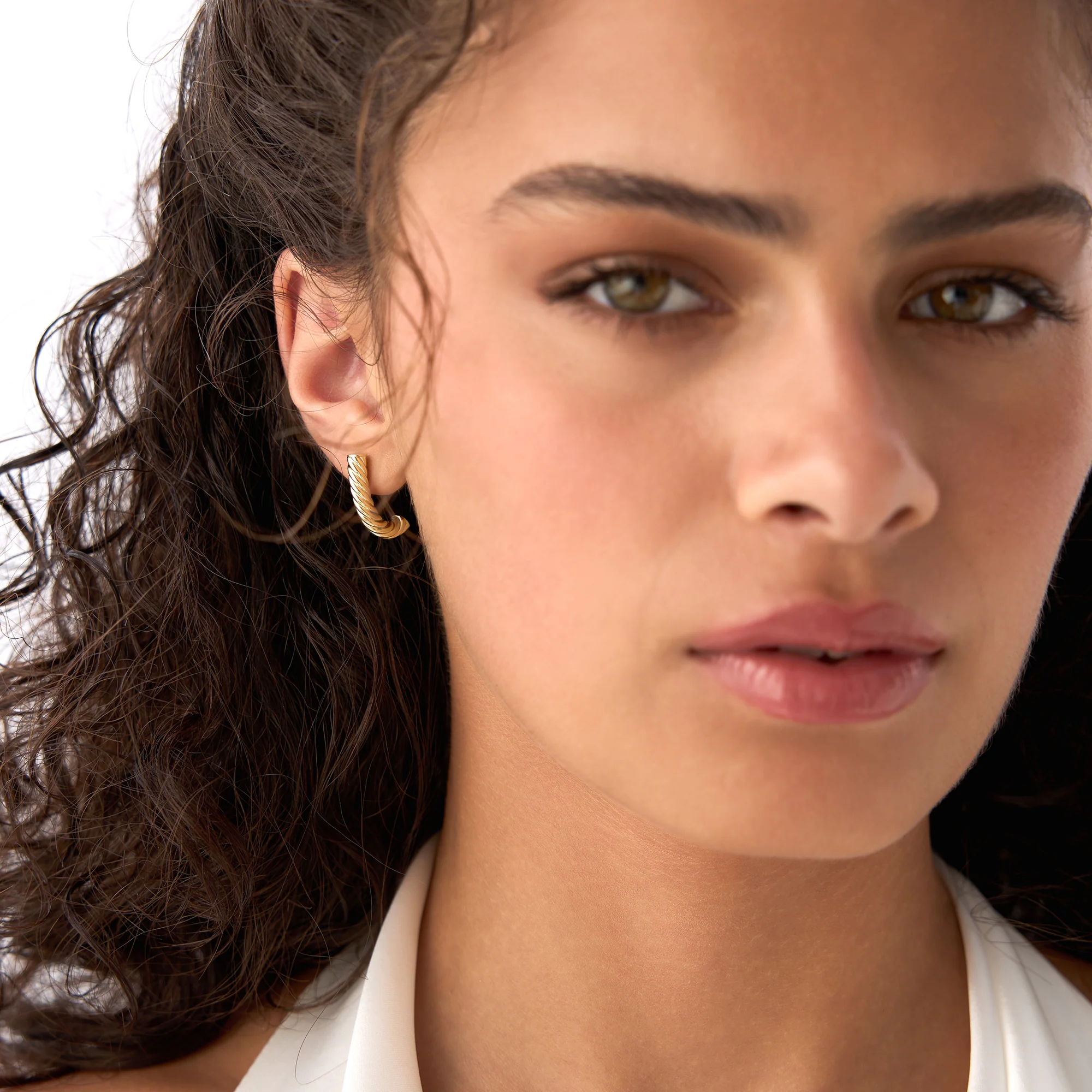 14K Rope Hoop Earrings - Image 2