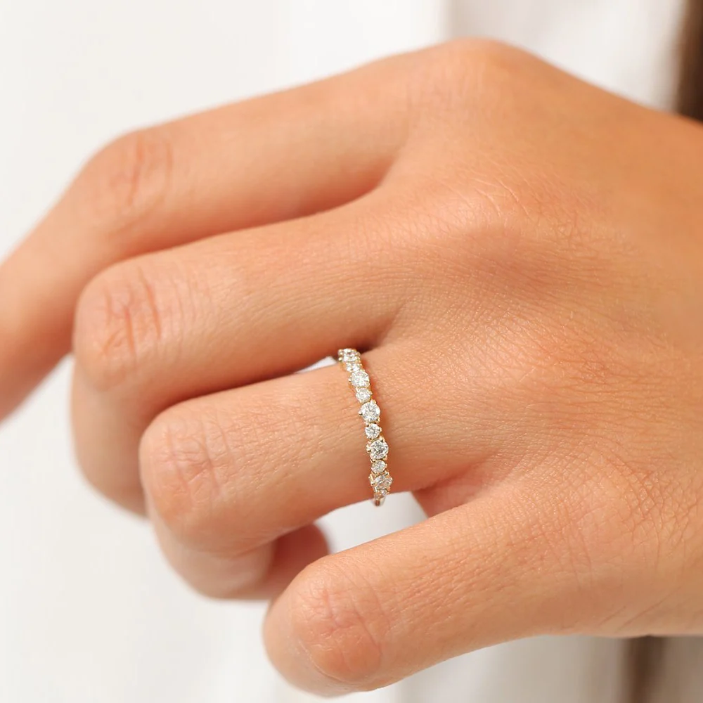 14k Round Diamond Unique Wedding Ring - Image 2