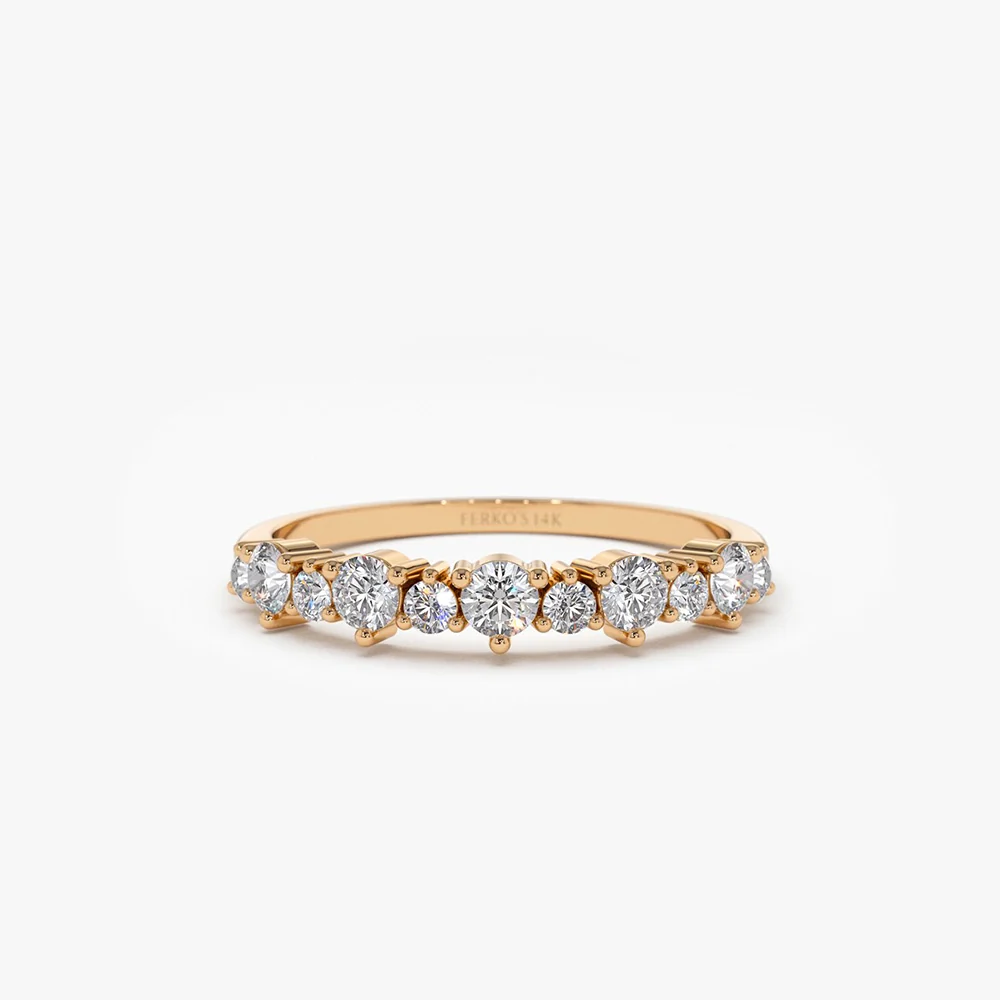14k Round Diamond Unique Wedding Ring - Image 4