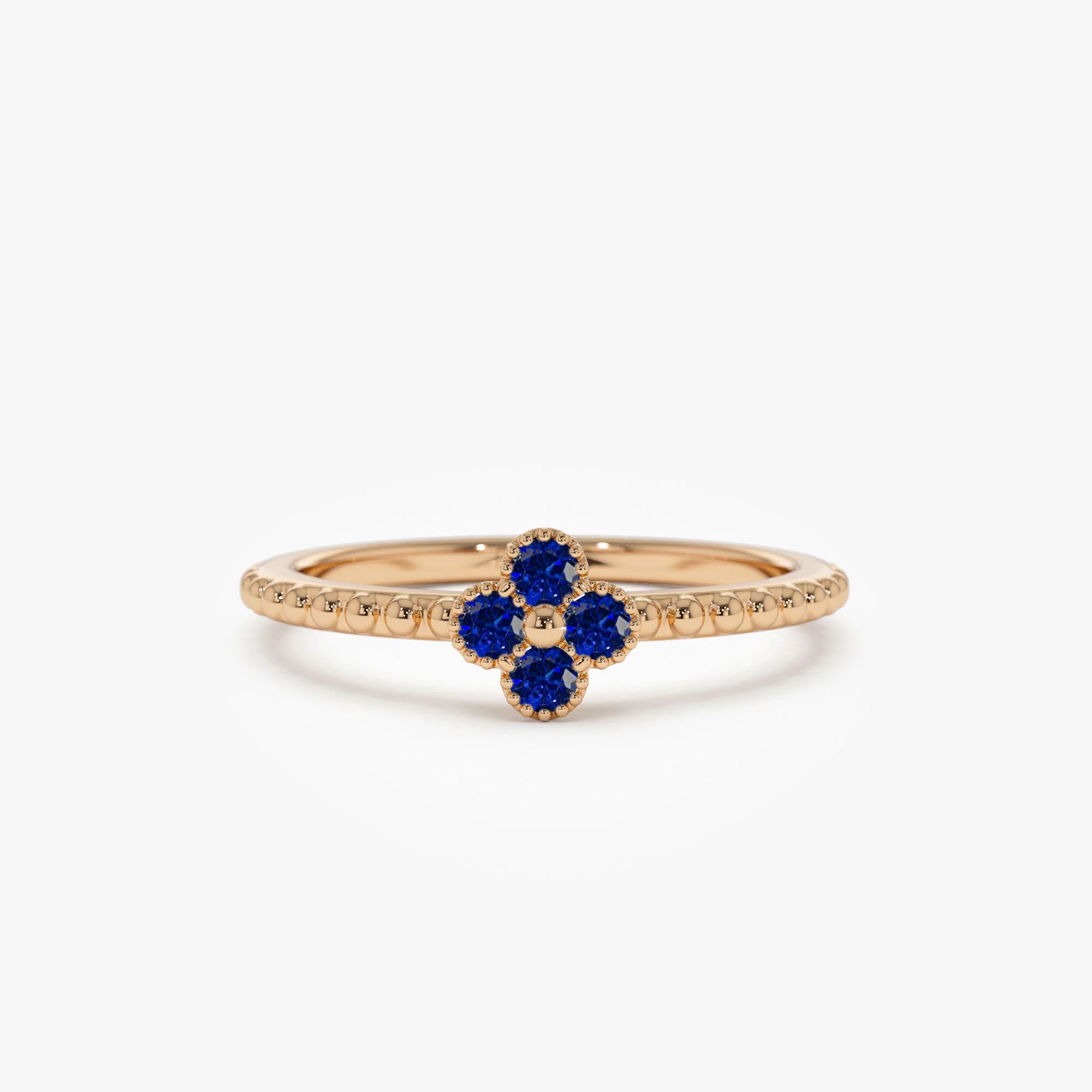 14k Sapphire Clover Ring - Image 4