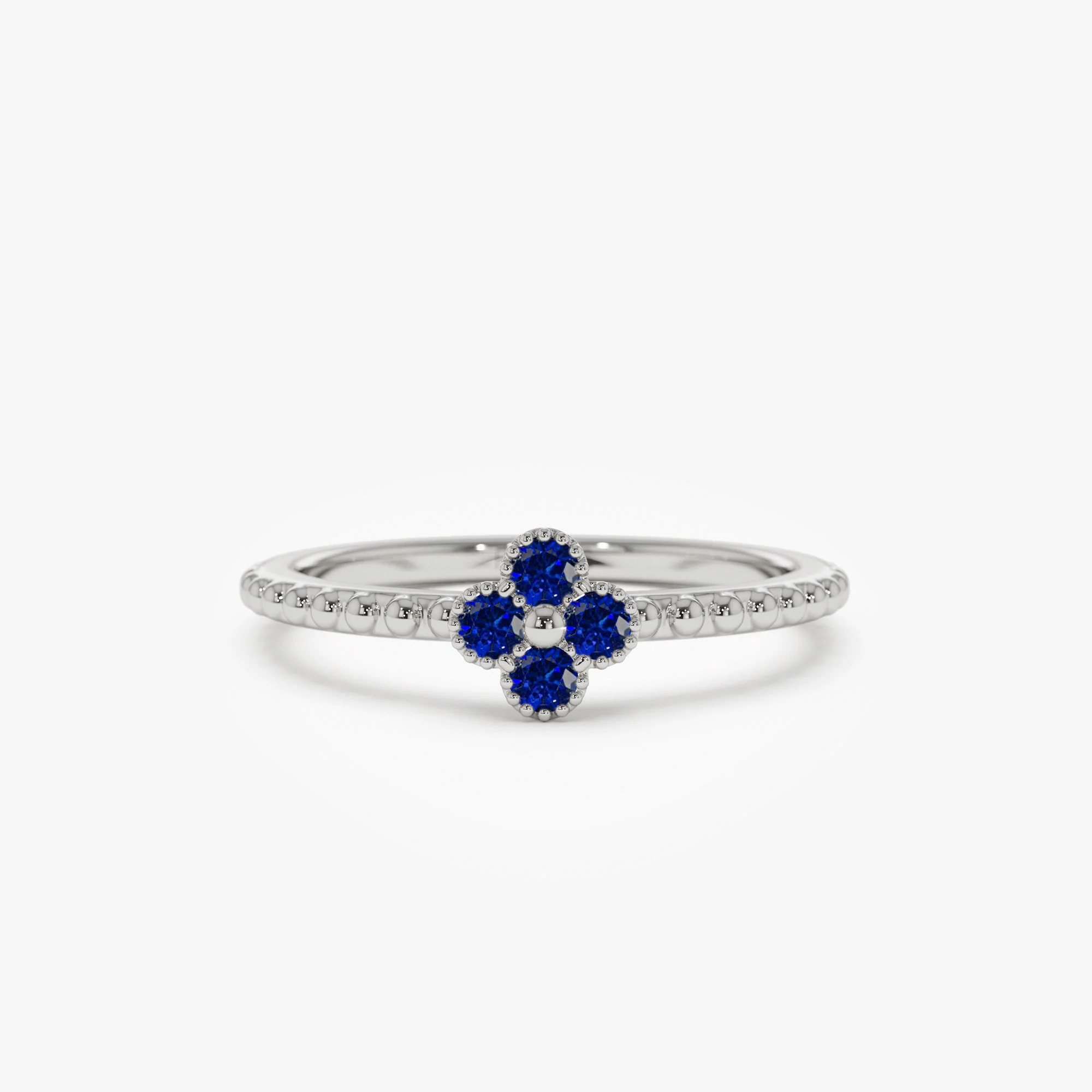 14k Sapphire Clover Ring - Image 5