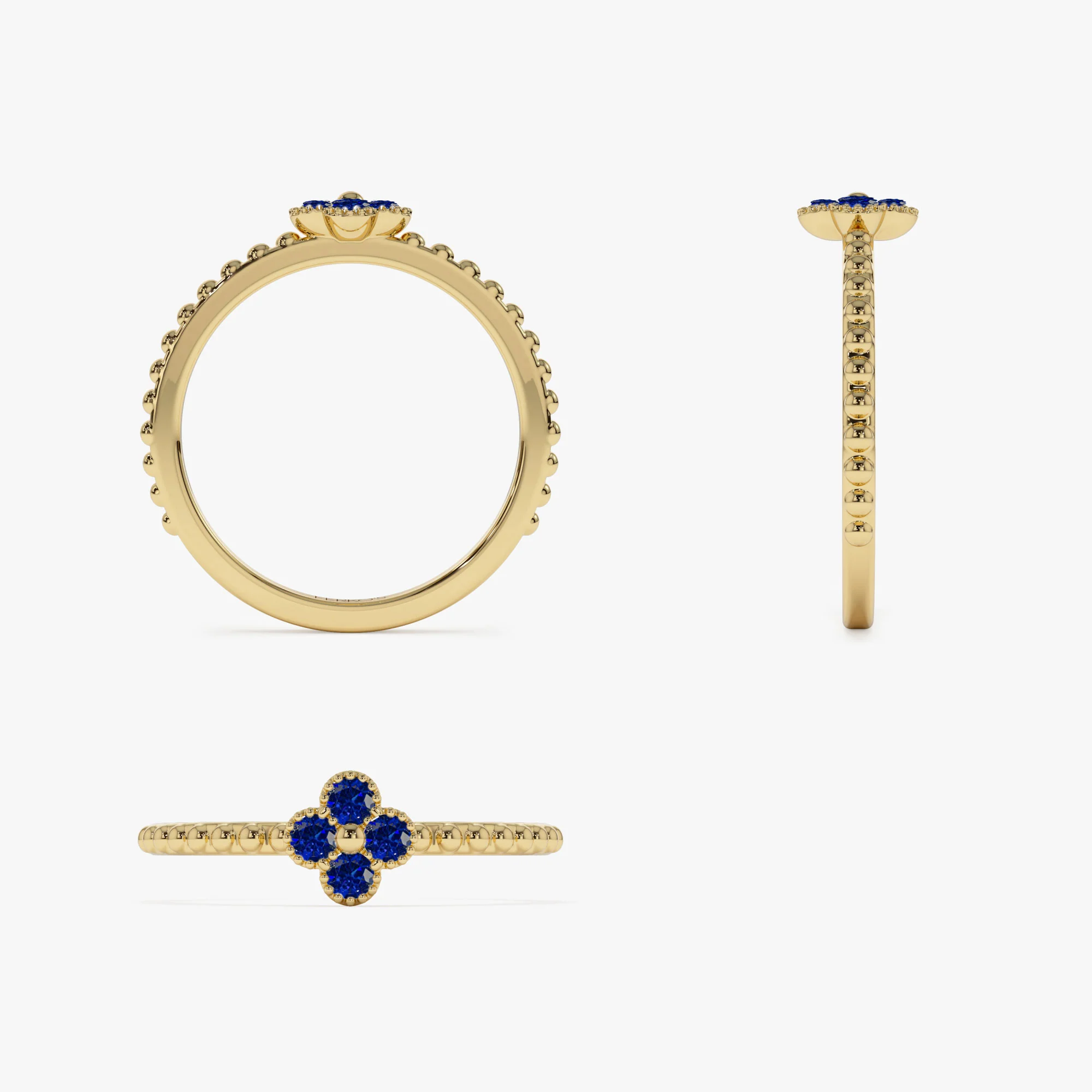 14k Sapphire Clover Ring - Image 7
