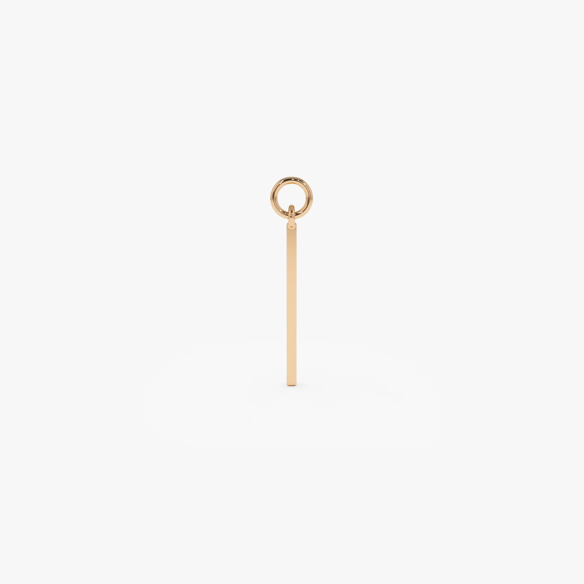 14k Solid Bar Hoop Charm - Image 4