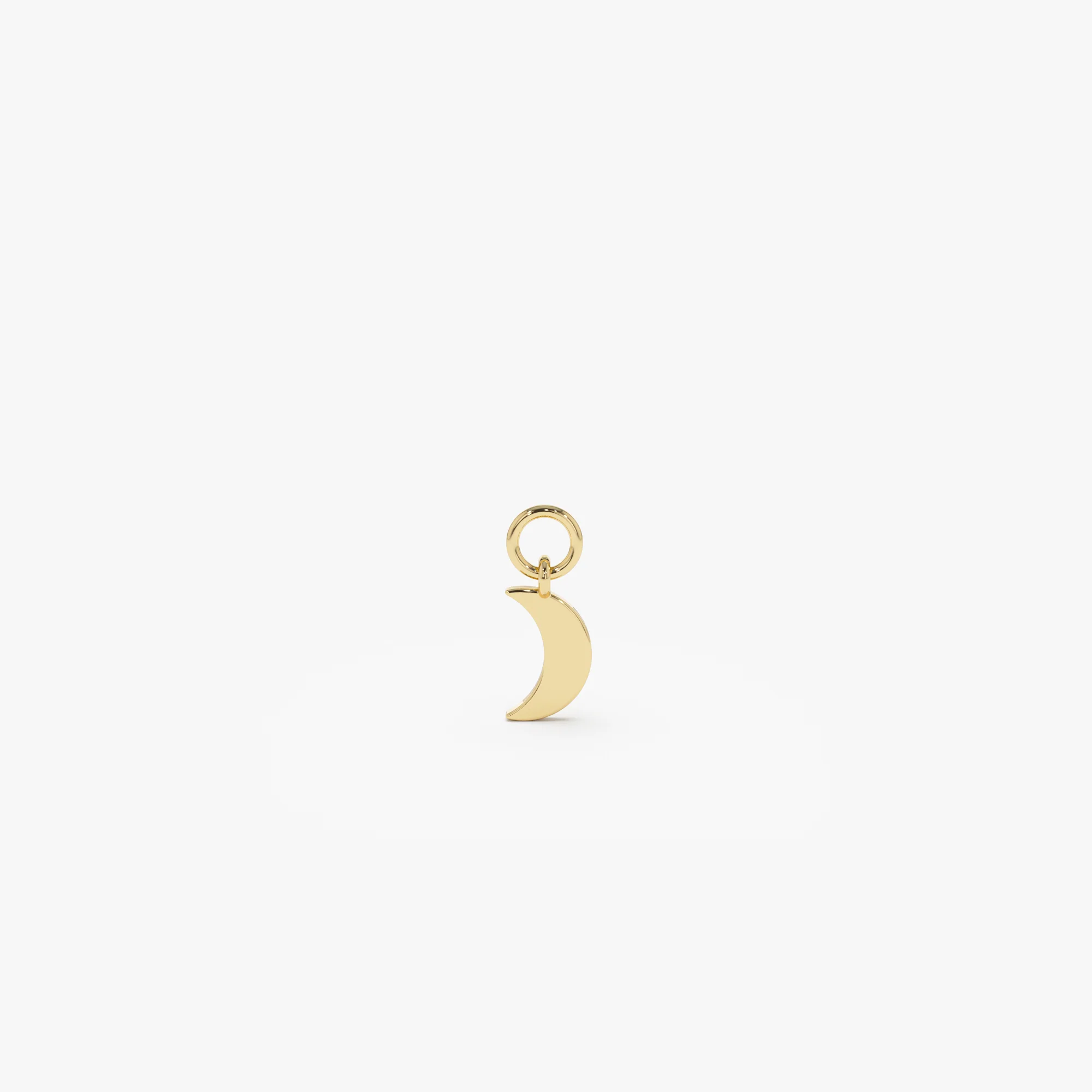 14k Solid Crescent Hoop Charm