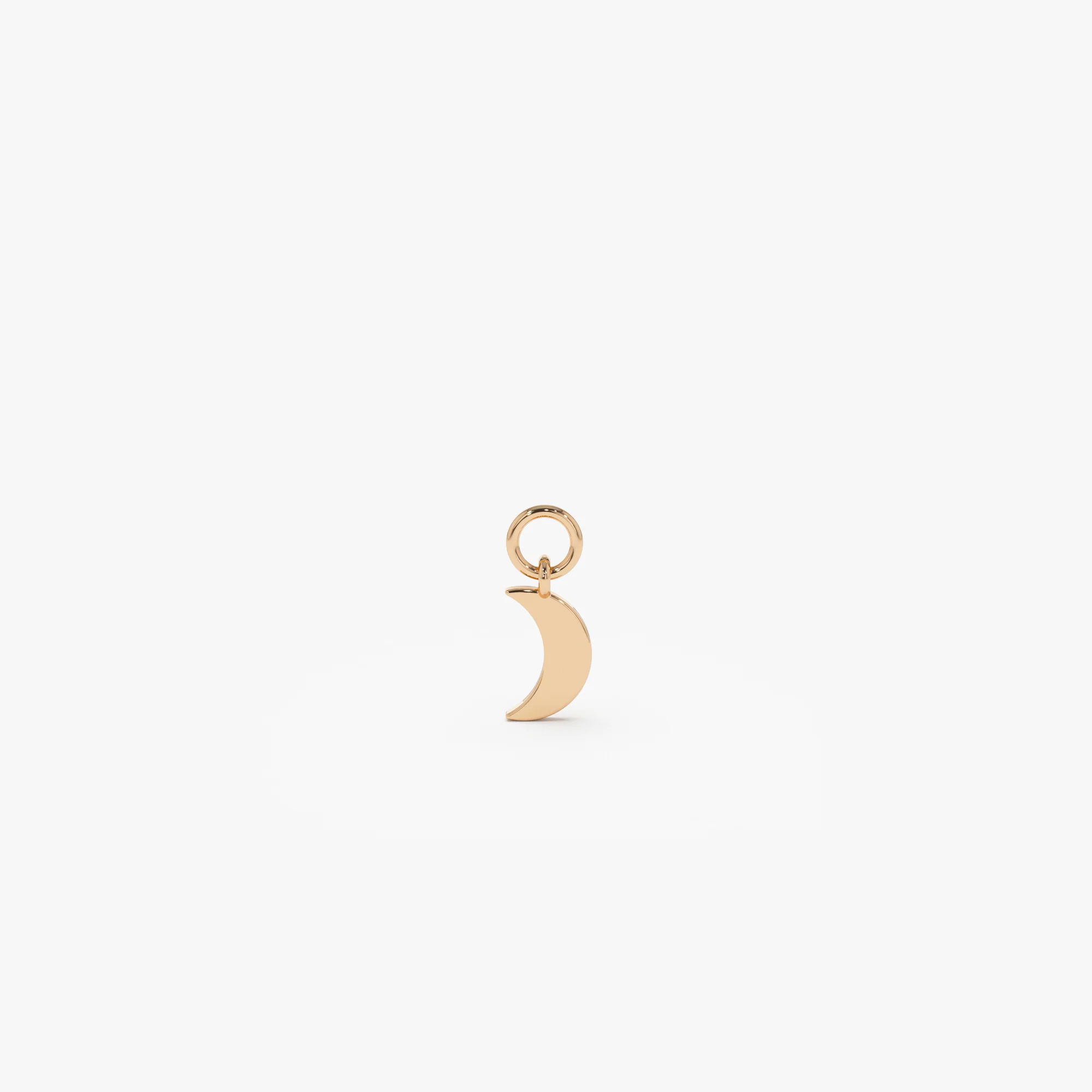 14k Solid Crescent Hoop Charm - Image 3