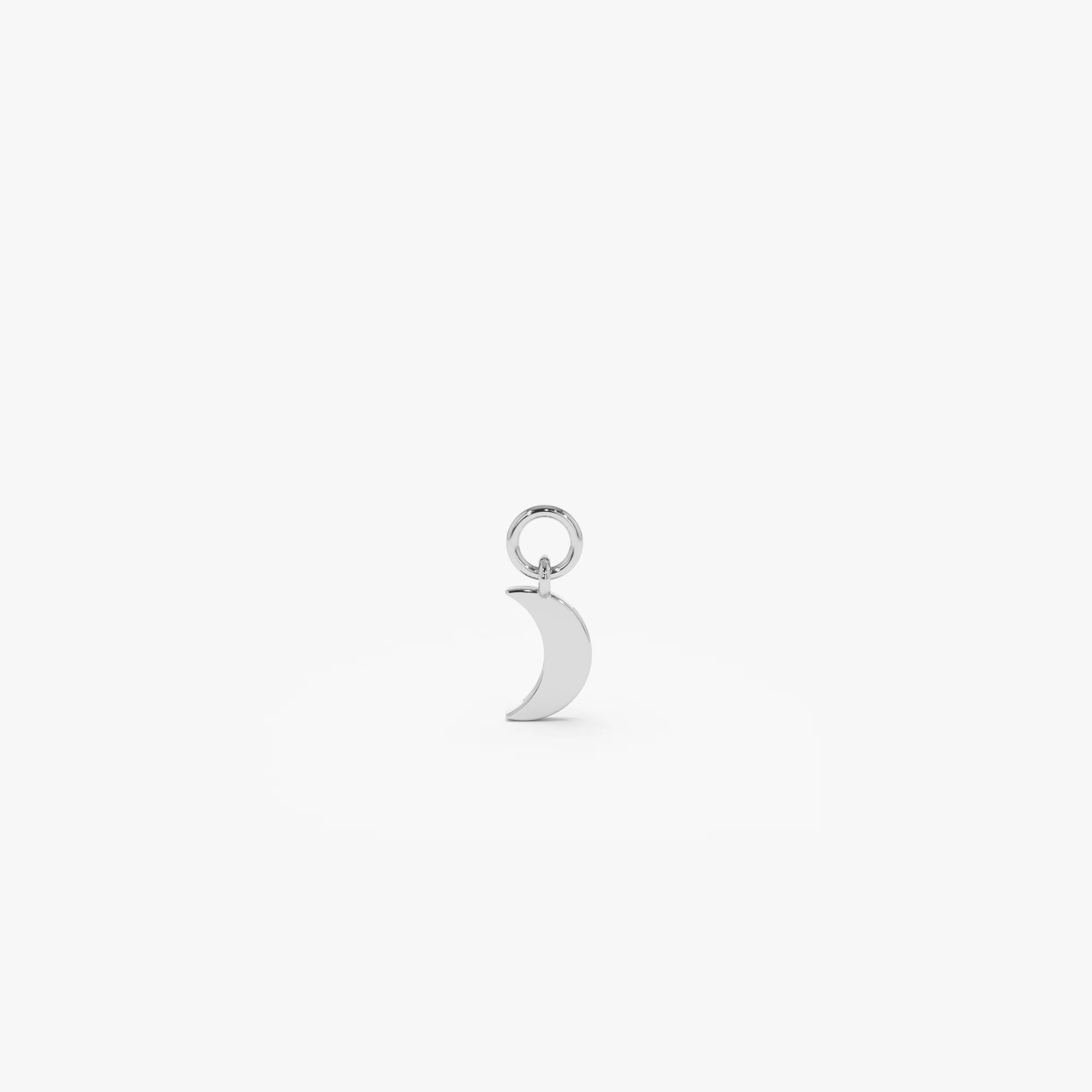 14k Solid Crescent Hoop Charm - Image 4