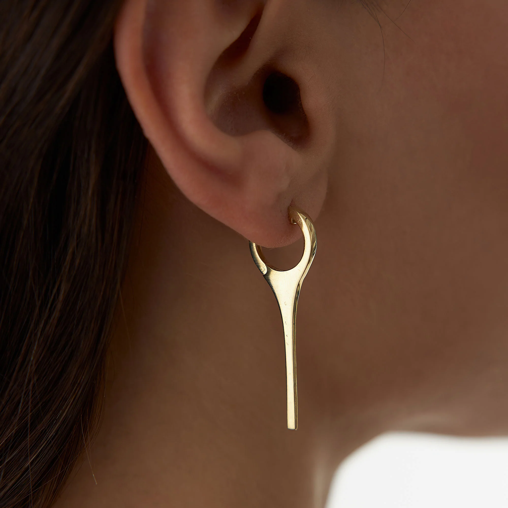 14k Solid Gold Dagger Earrings - Image 3