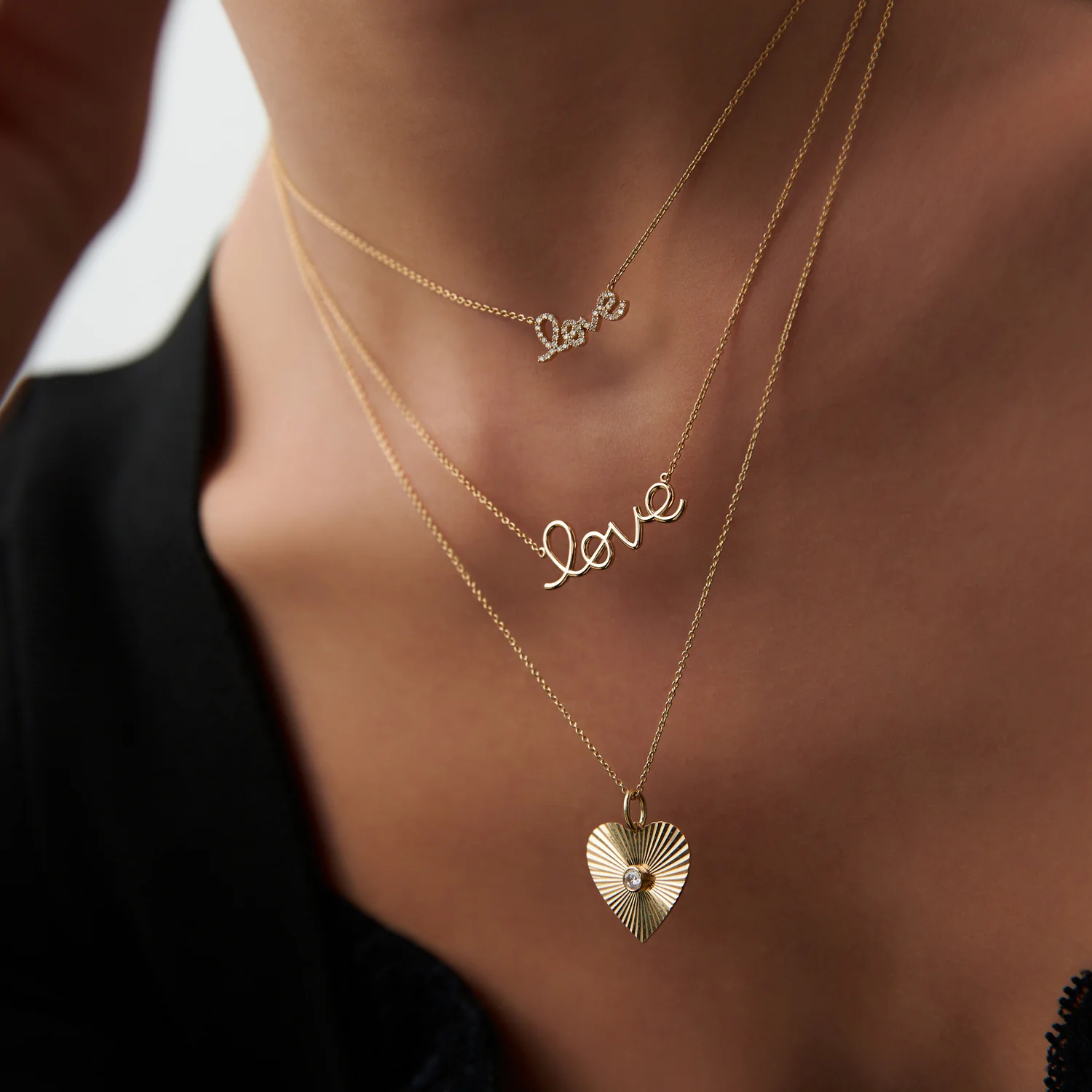 14k Solid Gold Love Necklace - Image 2