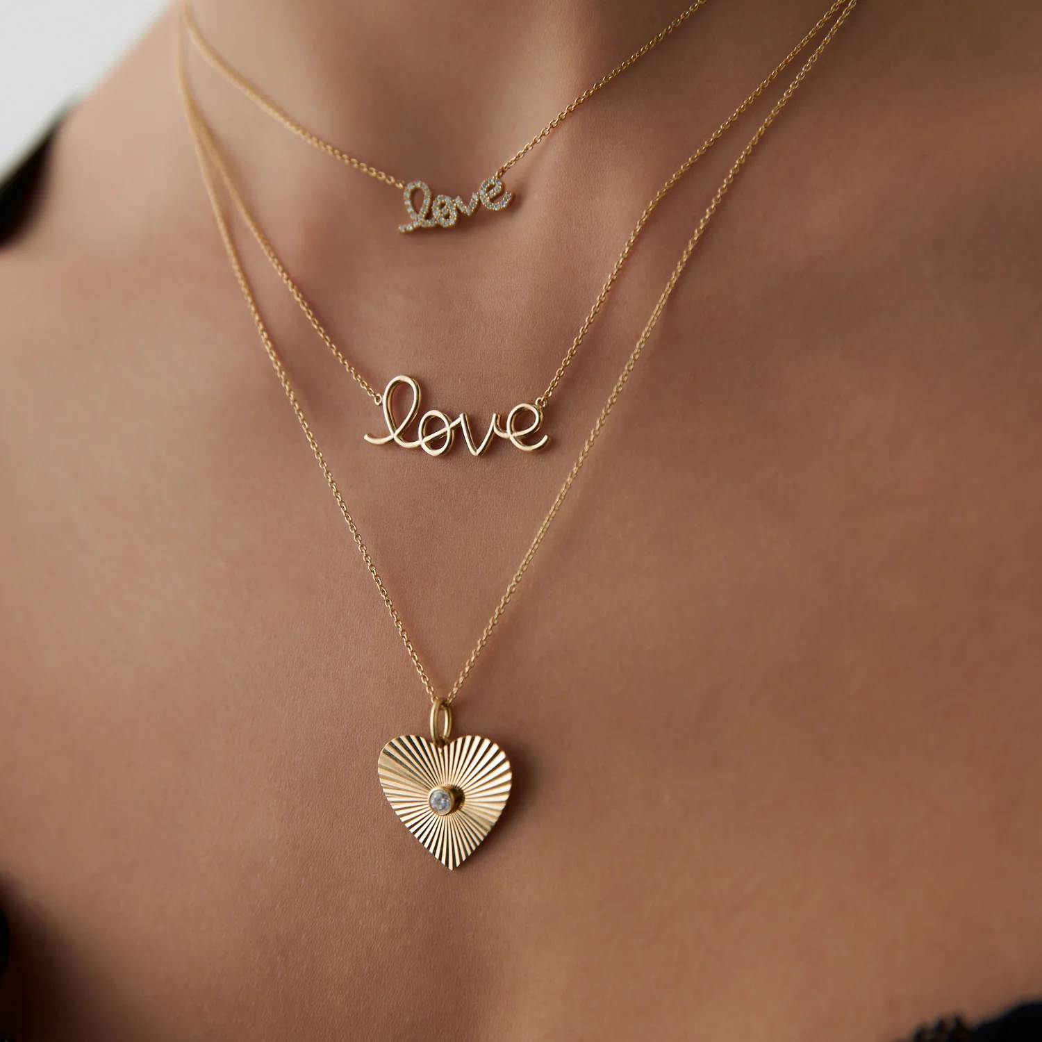 14k Solid Gold Love Necklace - Image 3