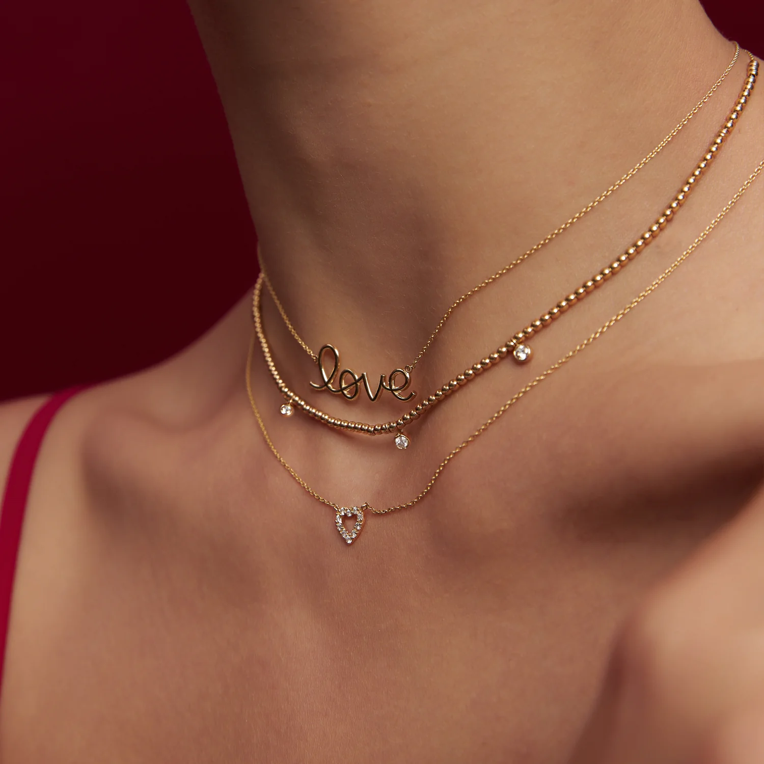 14k Solid Gold Love Necklace - Image 4
