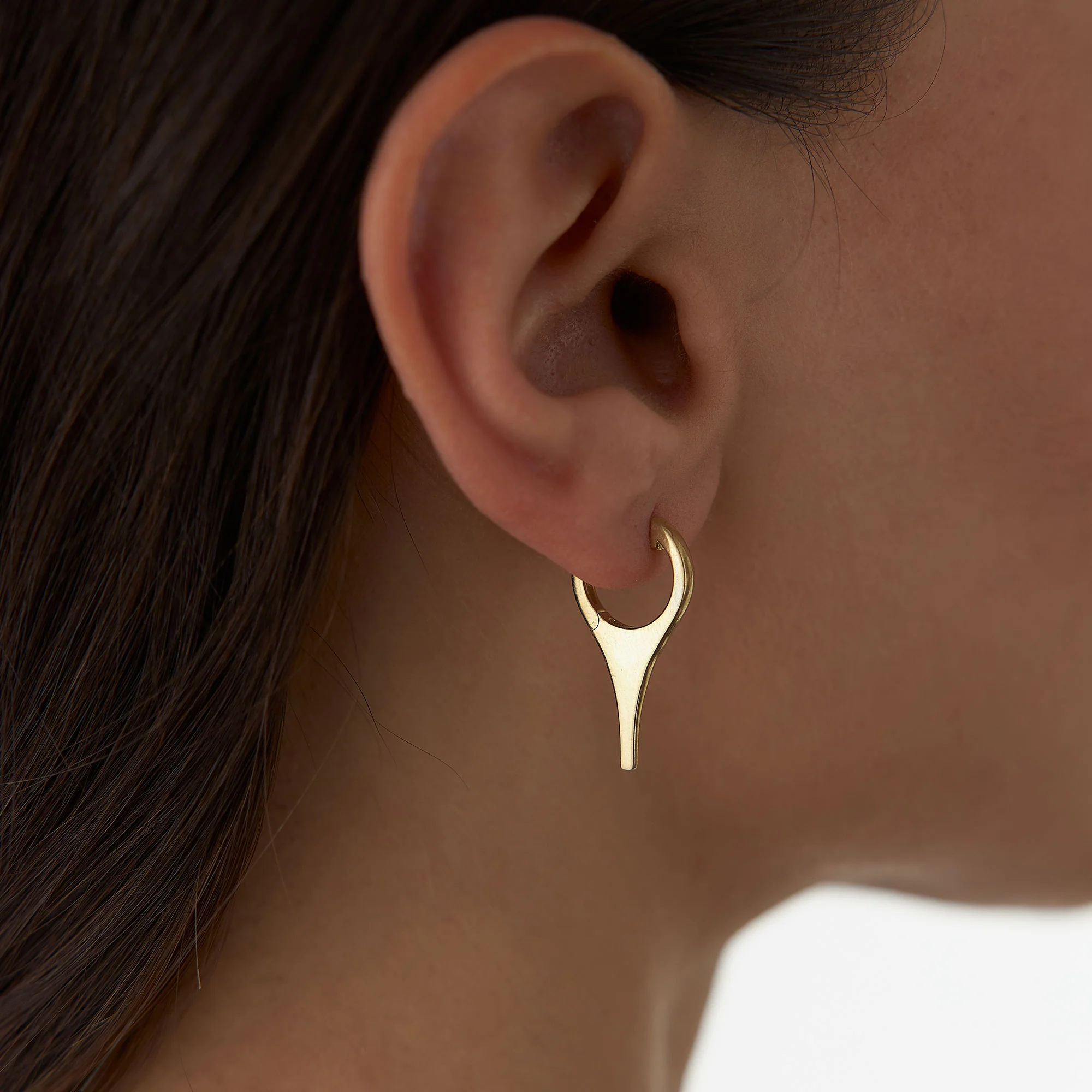 14k Solid Gold Mini Dagger Earrings - Image 3
