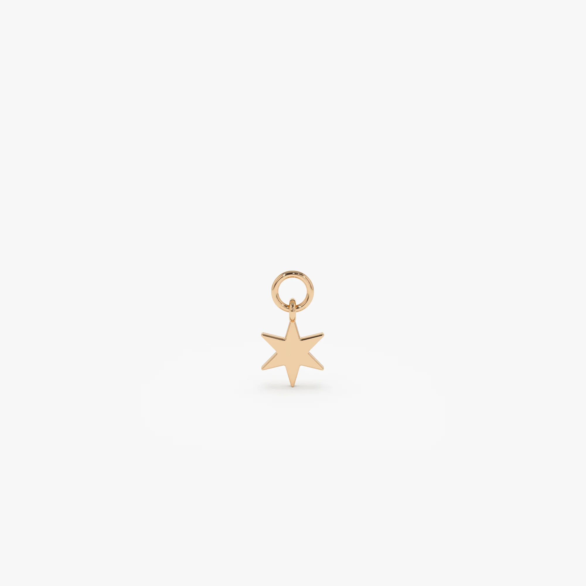 14k Solid Star Hoop Charm - Image 3