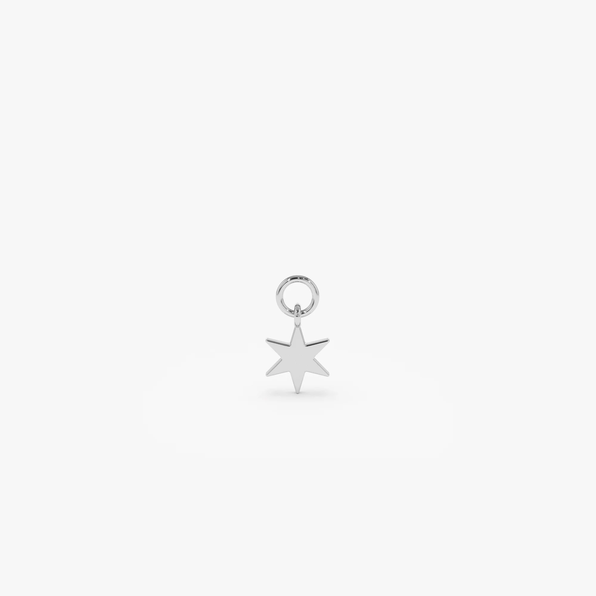 14k Solid Star Hoop Charm - Image 4
