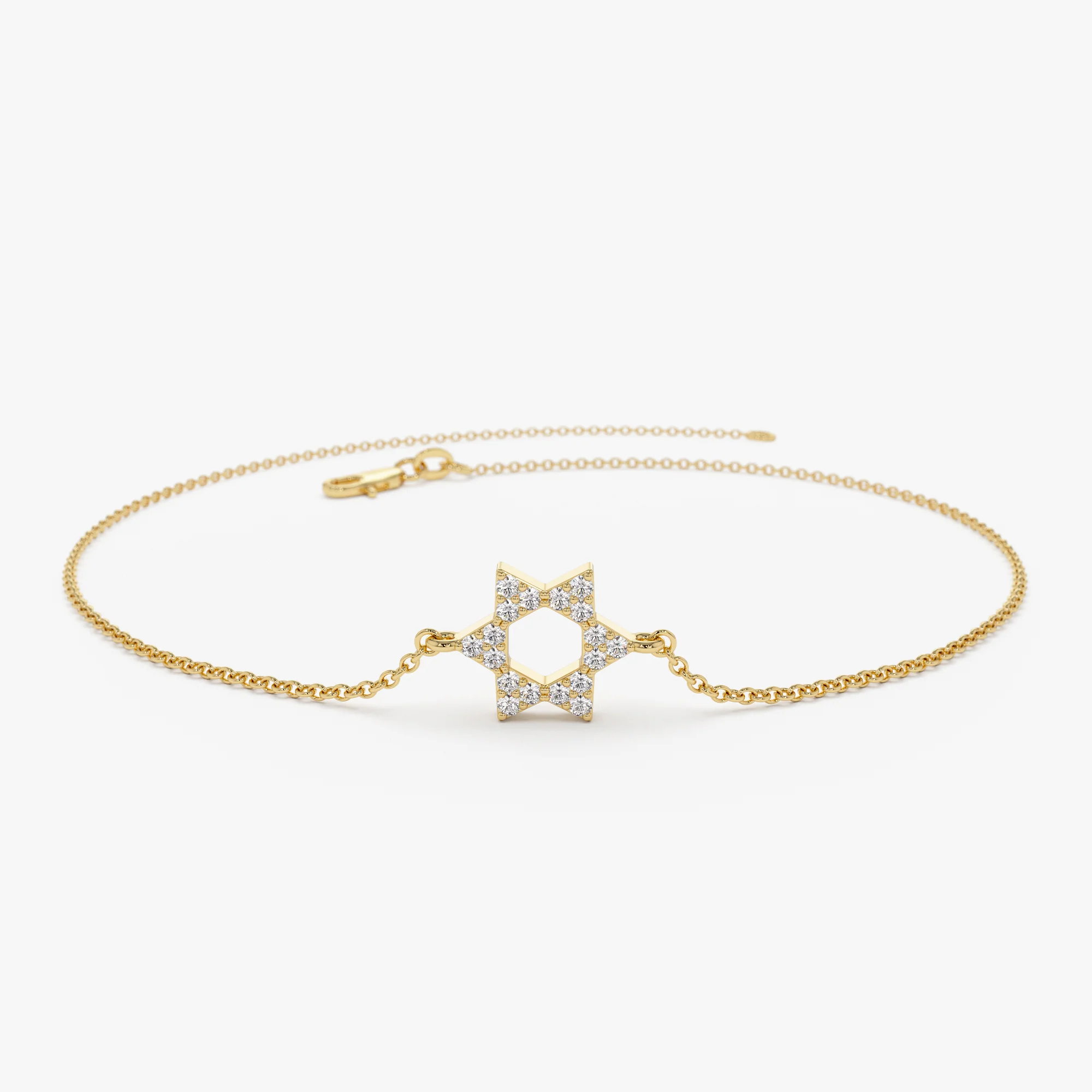 14K Star of David Diamond Bracelet