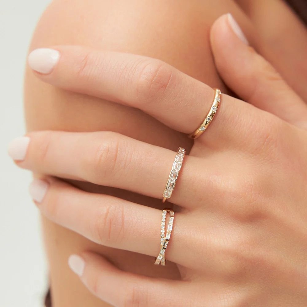 14k Star Setting 5 Stone Diamond Ring - Image 5