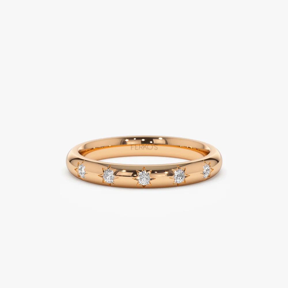 14k Star Setting 5 Stone Diamond Ring - Image 6