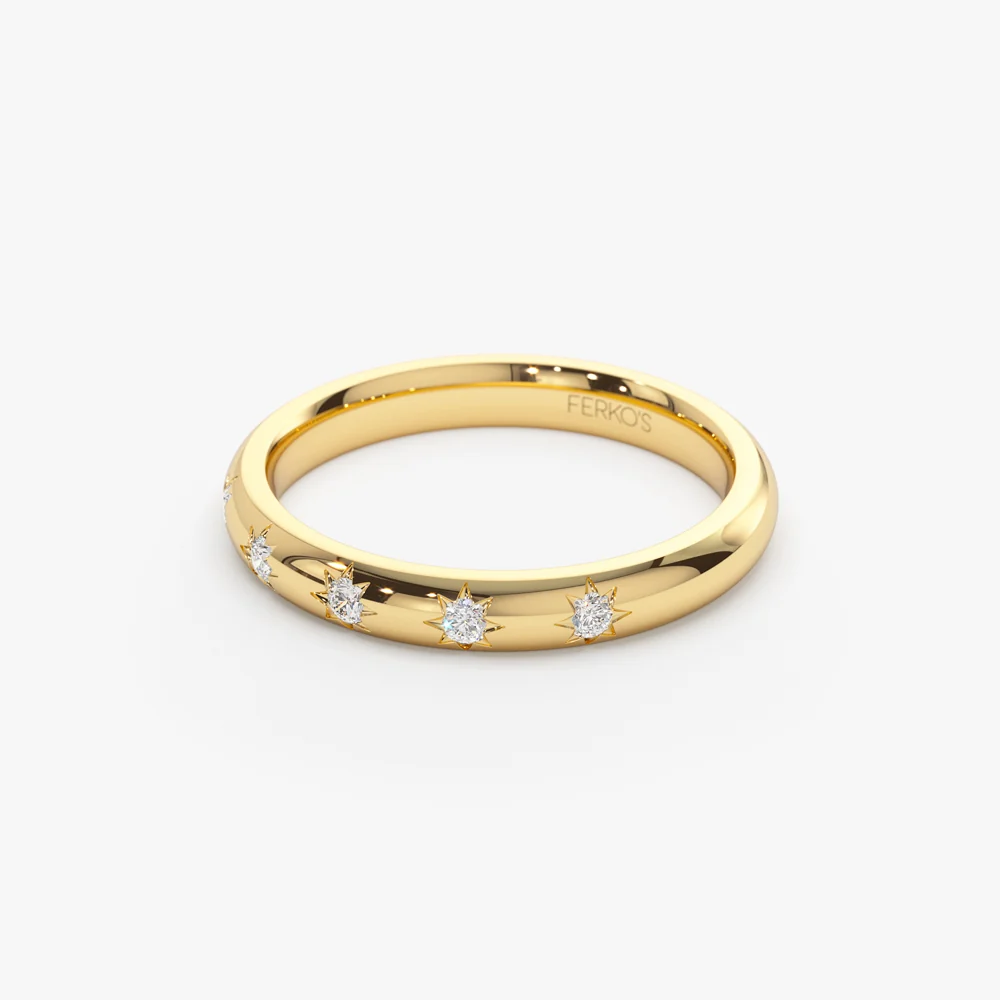 14k Star Setting 5 Stone Diamond Ring - Image 8