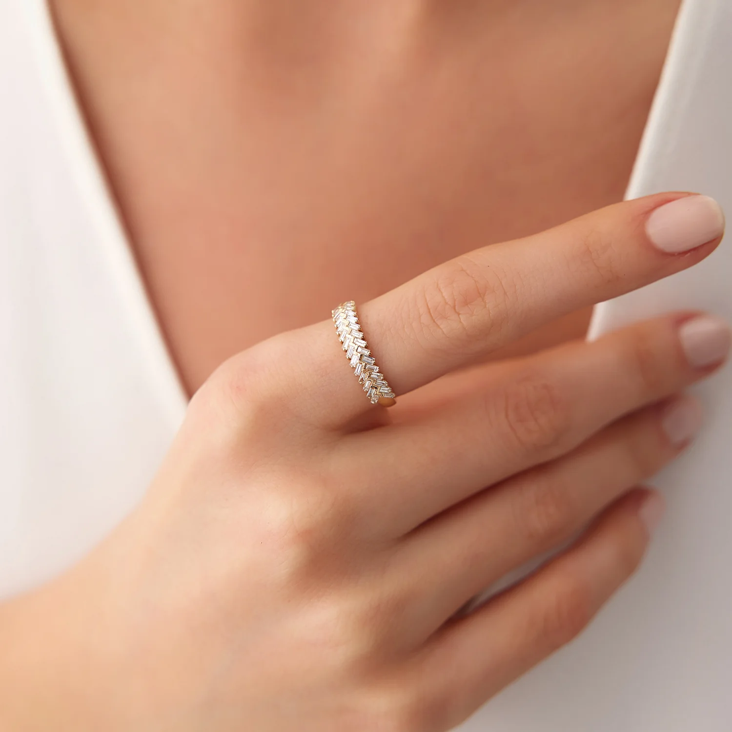 14k Step Baguette Diamond Ring - Image 2