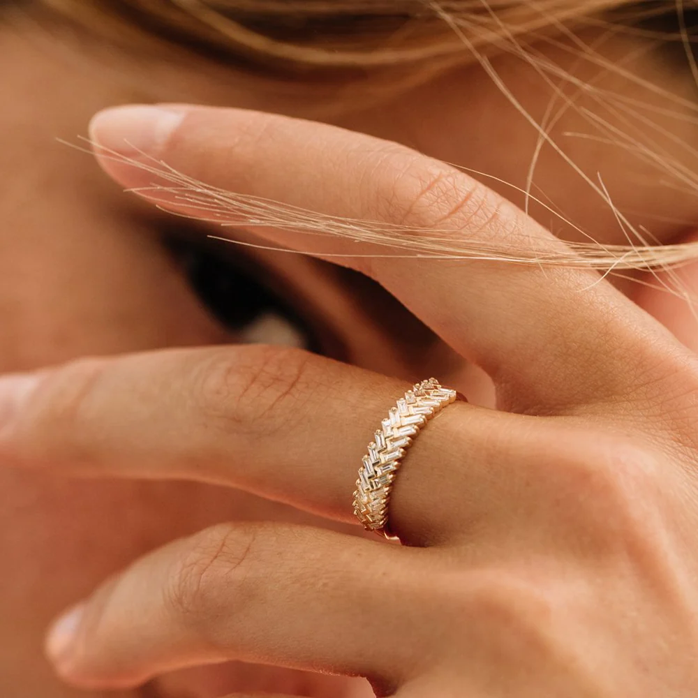 14k Step Baguette Diamond Ring - Image 4