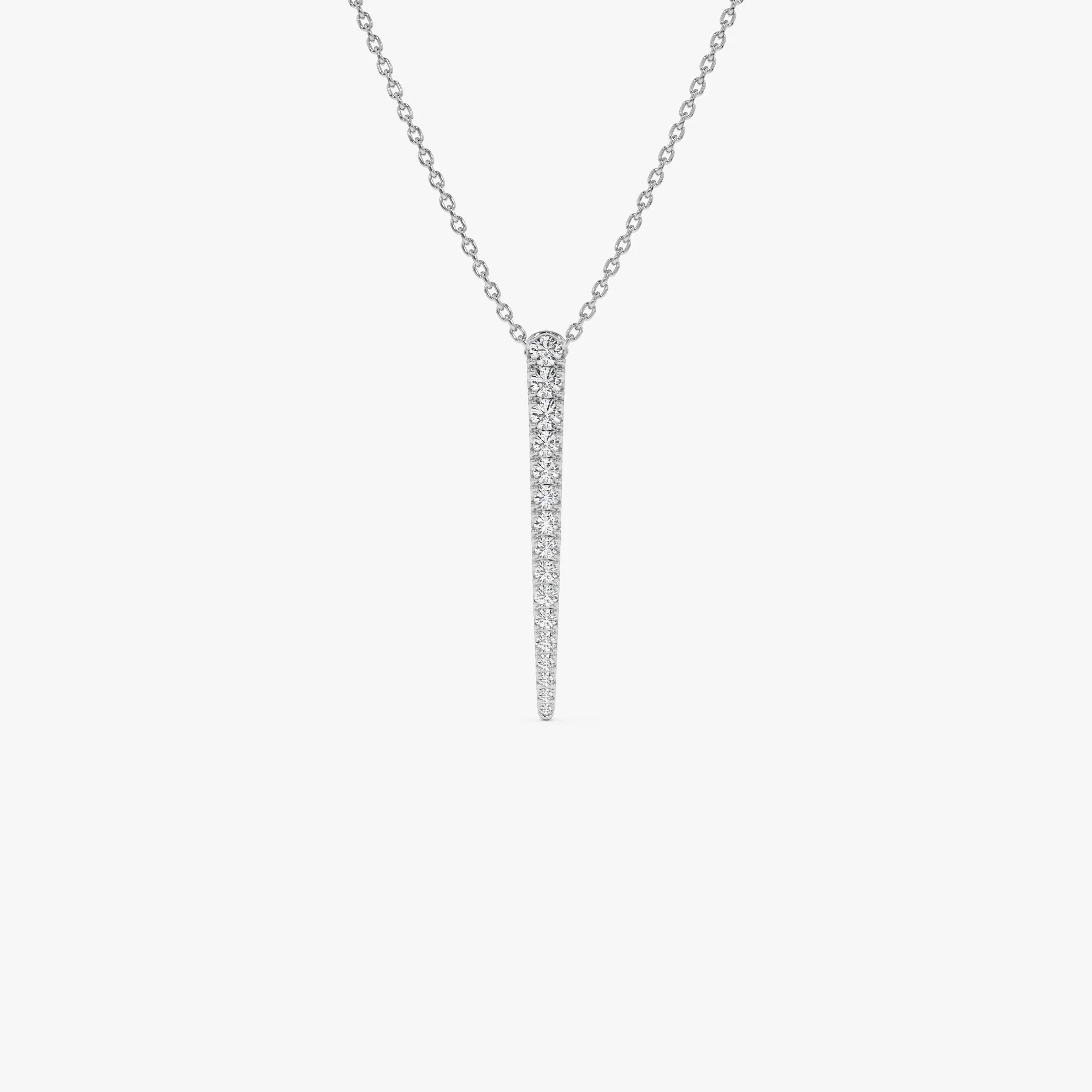 14K Tapered Diamond Bar Necklace - Image 8