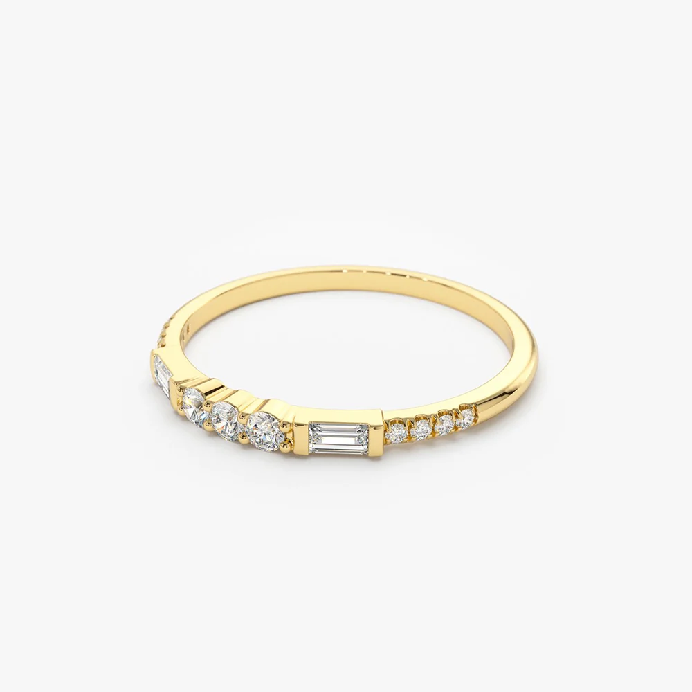 14K Gold Three Diamond Equilibrium Ring - Image 8
