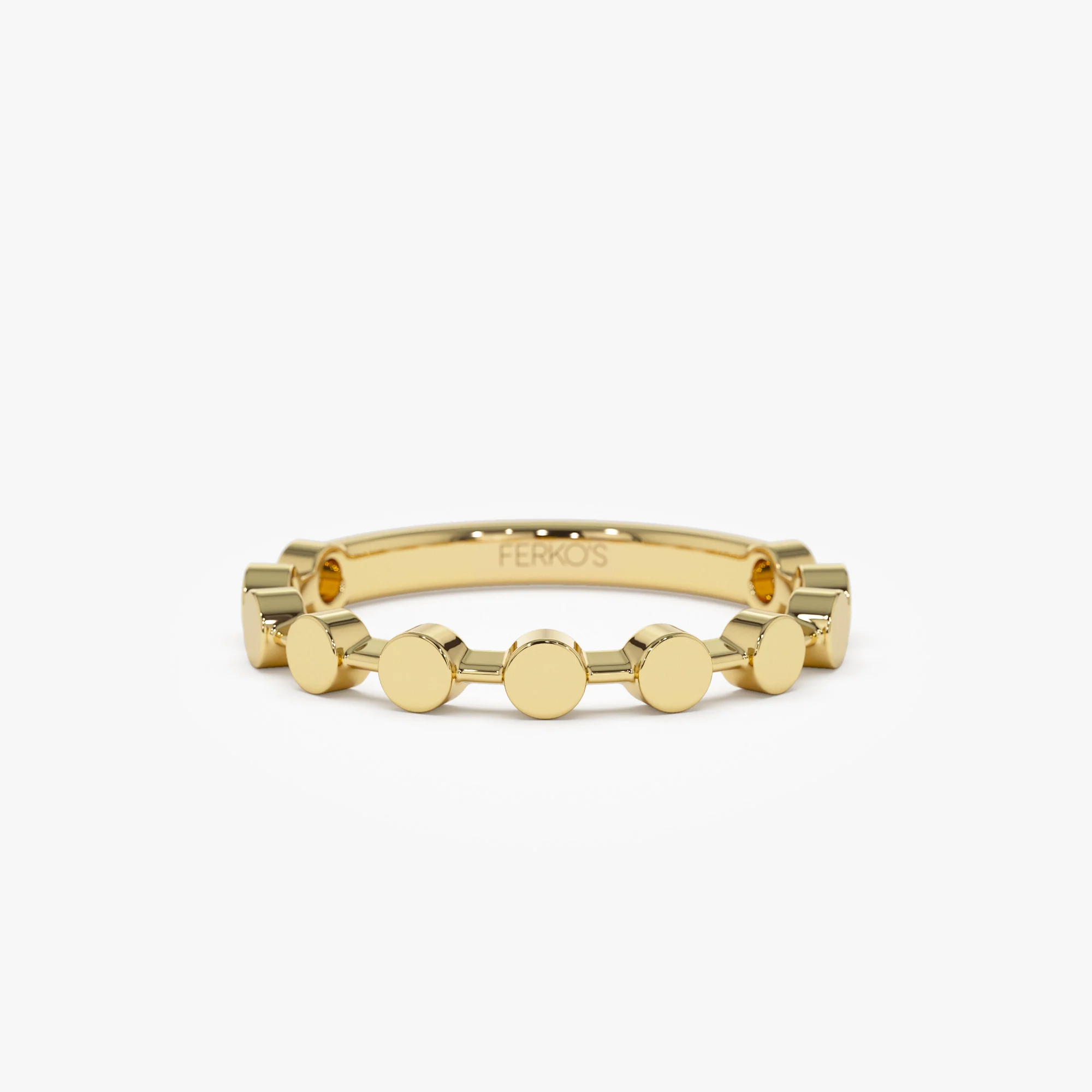 14K Tiny Round Stackable Ring For Women