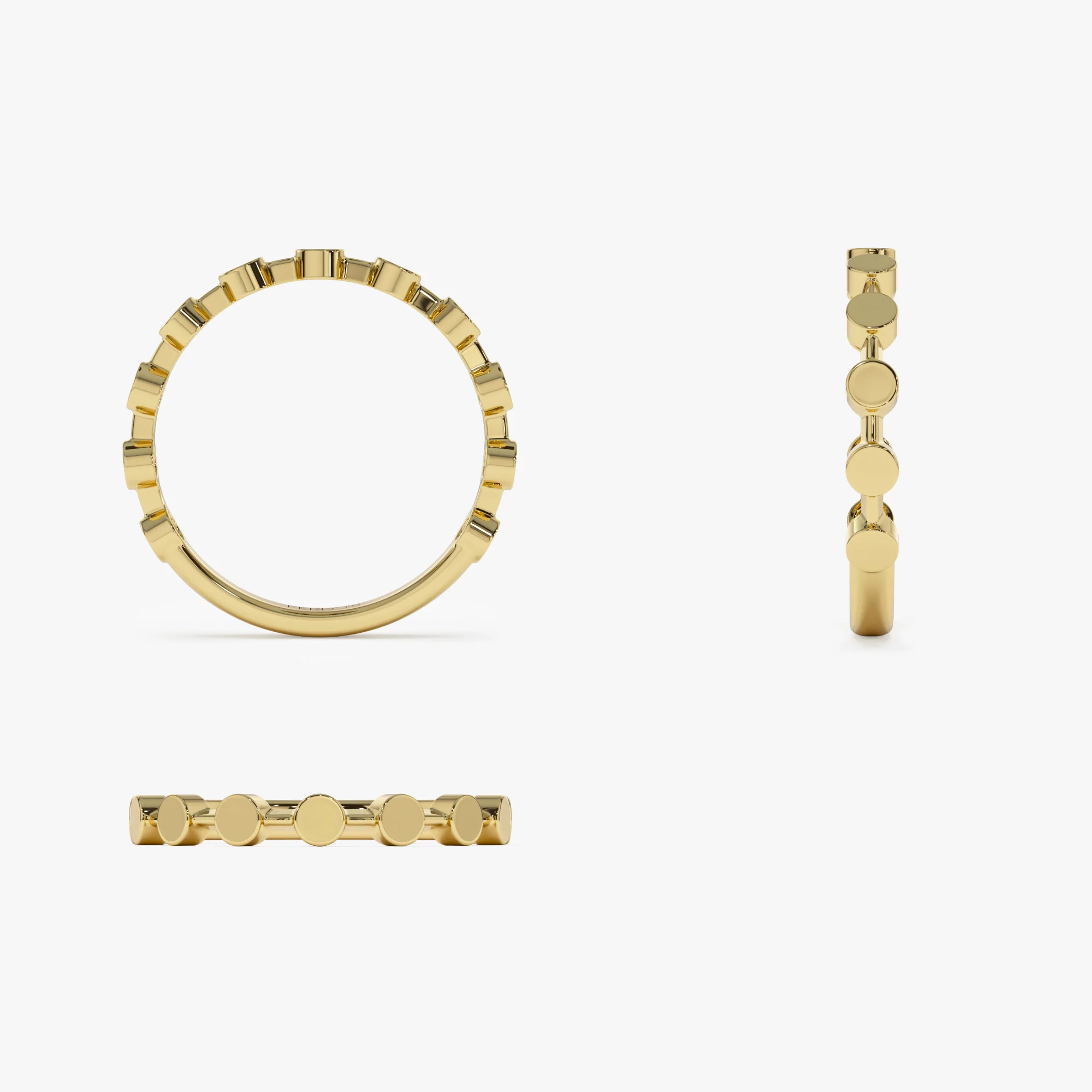 14K Tiny Round Stackable Ring For Women - Image 8