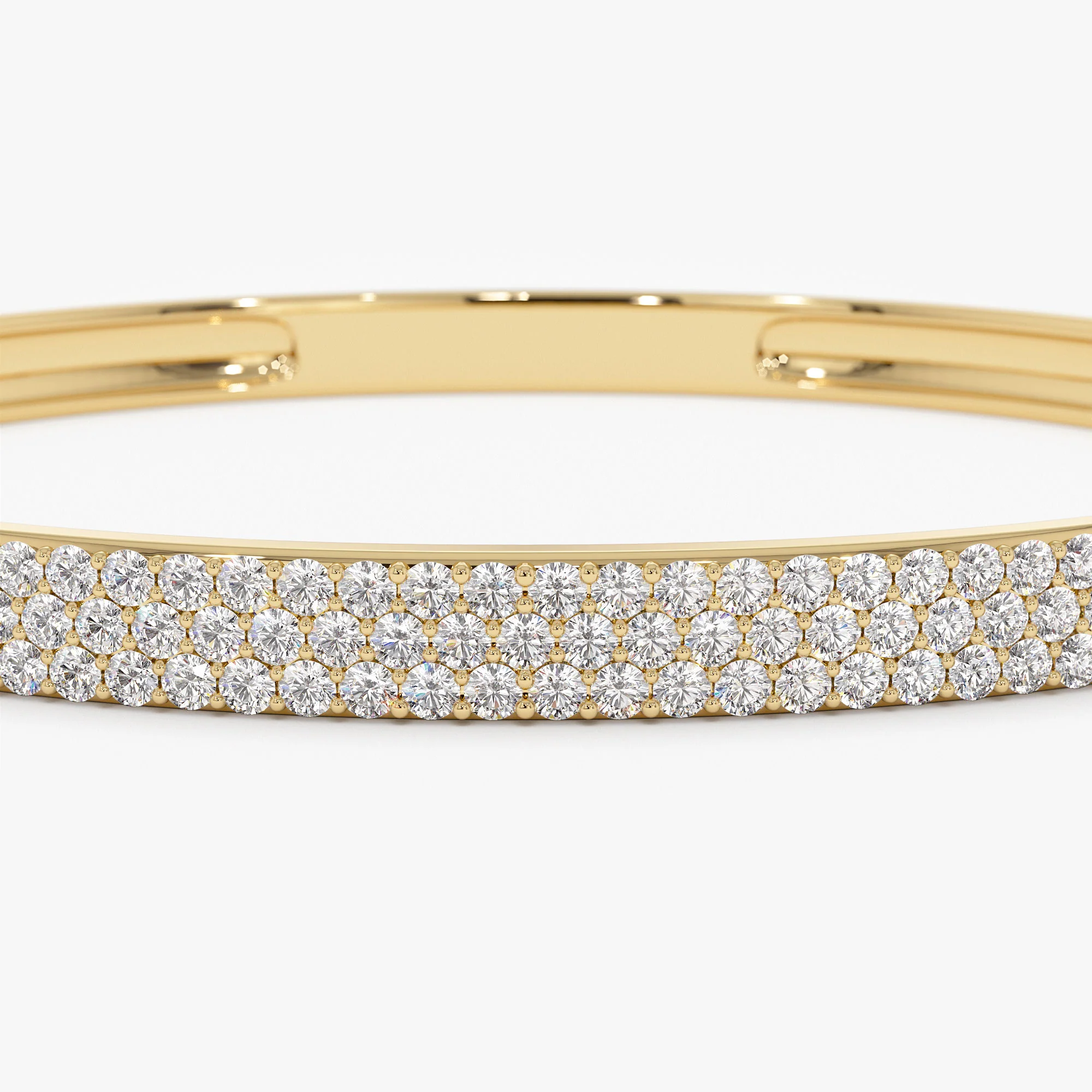 14k Triple Row Statement Diamond Bangle 1.80 Ctw - Image 10