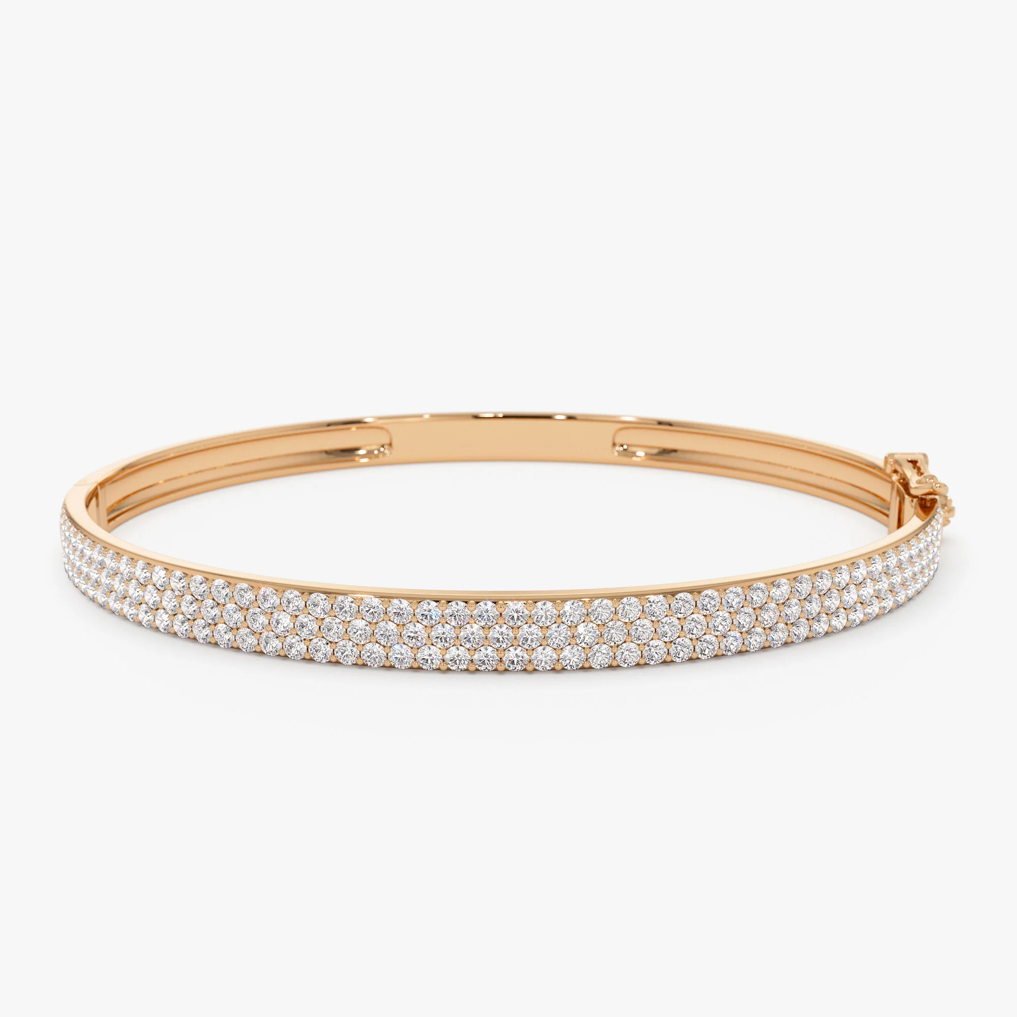 14k Triple Row Statement Diamond Bangle 1.80 Ctw - Image 7