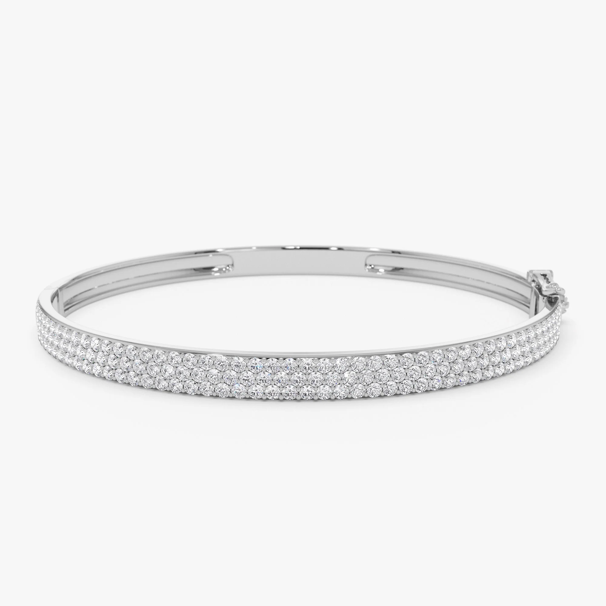 14k Triple Row Statement Diamond Bangle 1.80 Ctw - Image 8