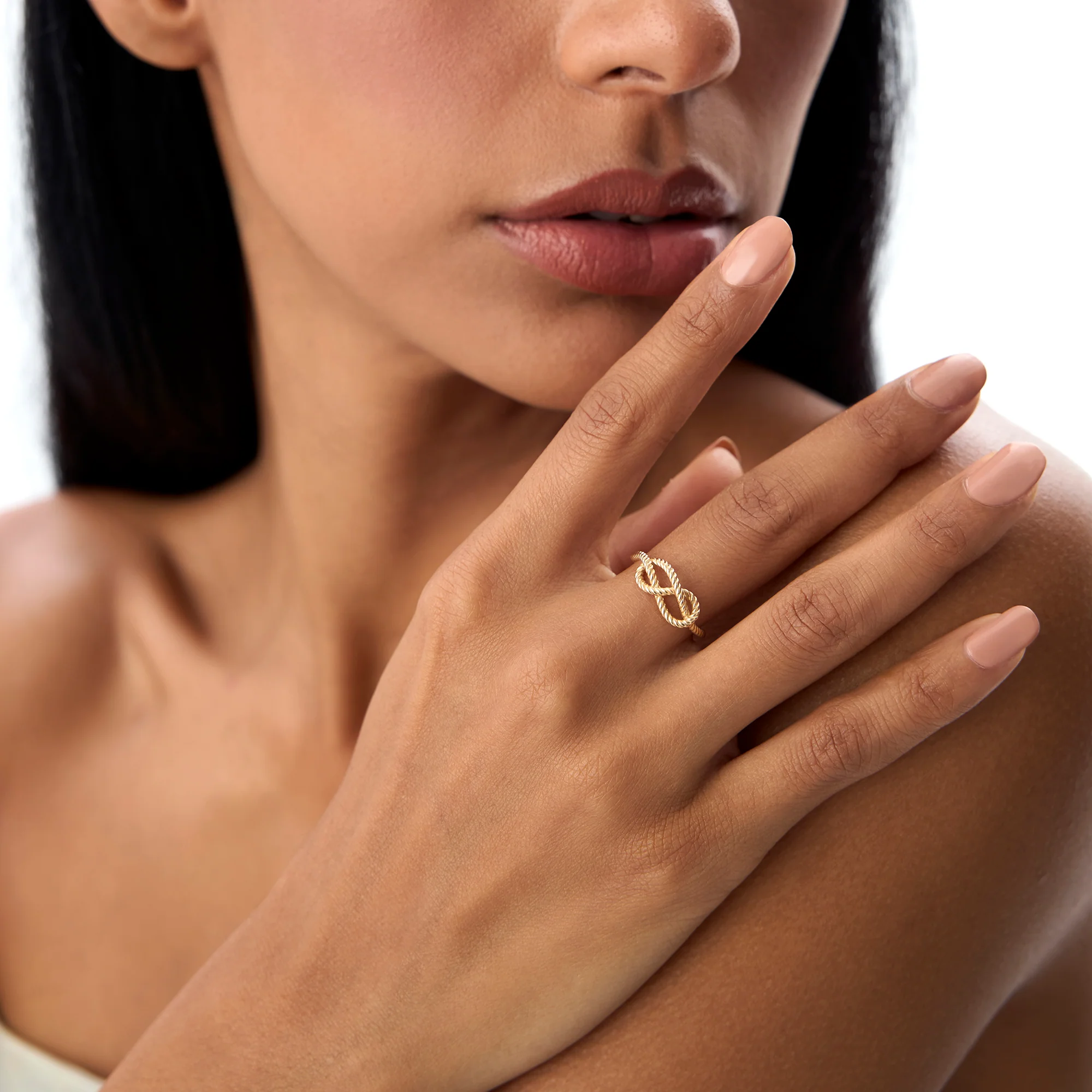 14K Twist Rope Infinity Knot Ring - Image 2