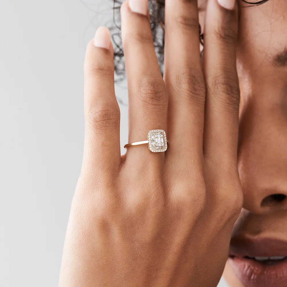 14k Unique Baguette Diamond Statement Ring - Image 3