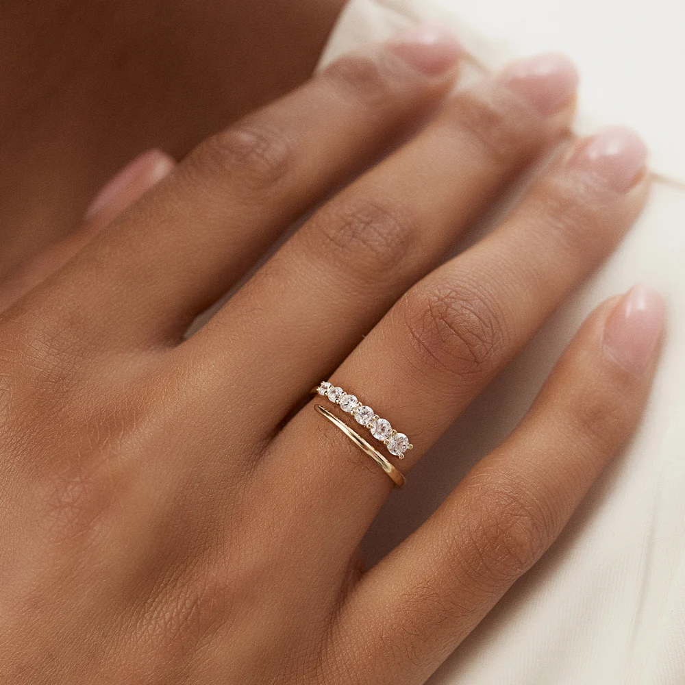 14k Unique Crossover Diamond Statement Ring - Image 7