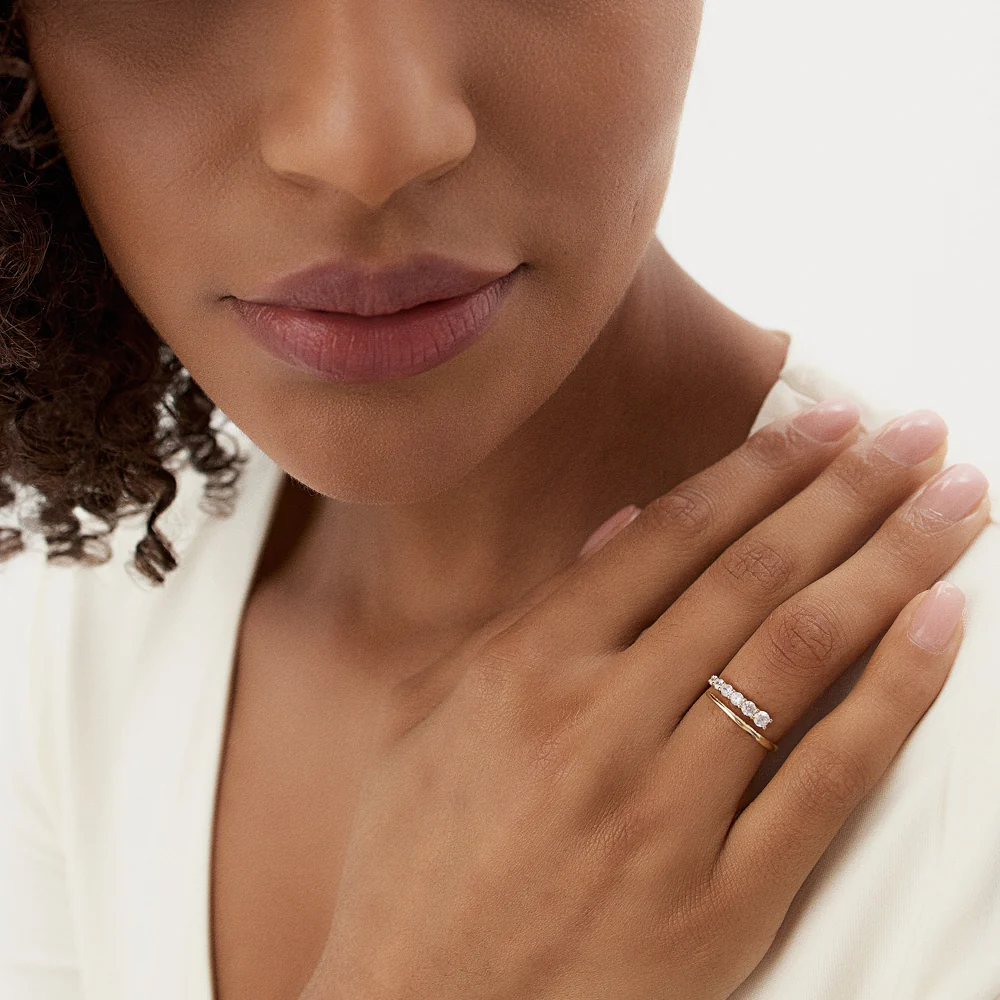 14k Unique Crossover Diamond Statement Ring - Image 8