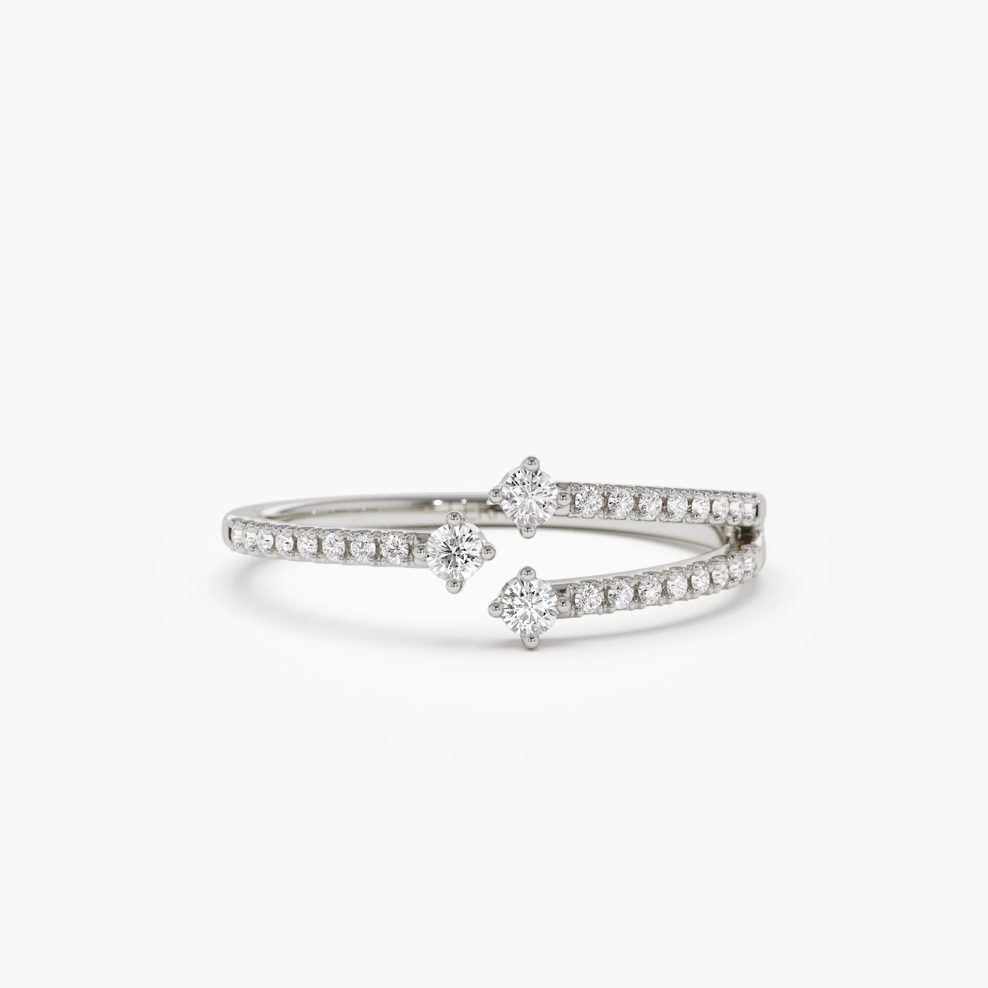 14k Unique Diamond Crossover Ring For Women - Image 6